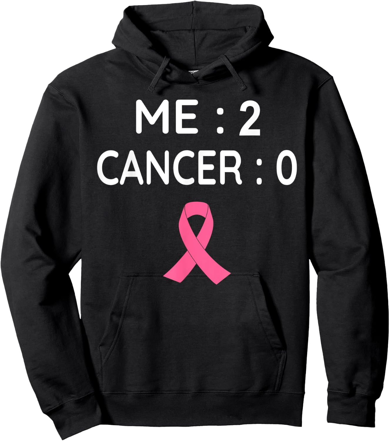 Me 2 Cancer 0 Breast Cancer Awareness Pink Ribbon Hoodie - Hoodie | Black