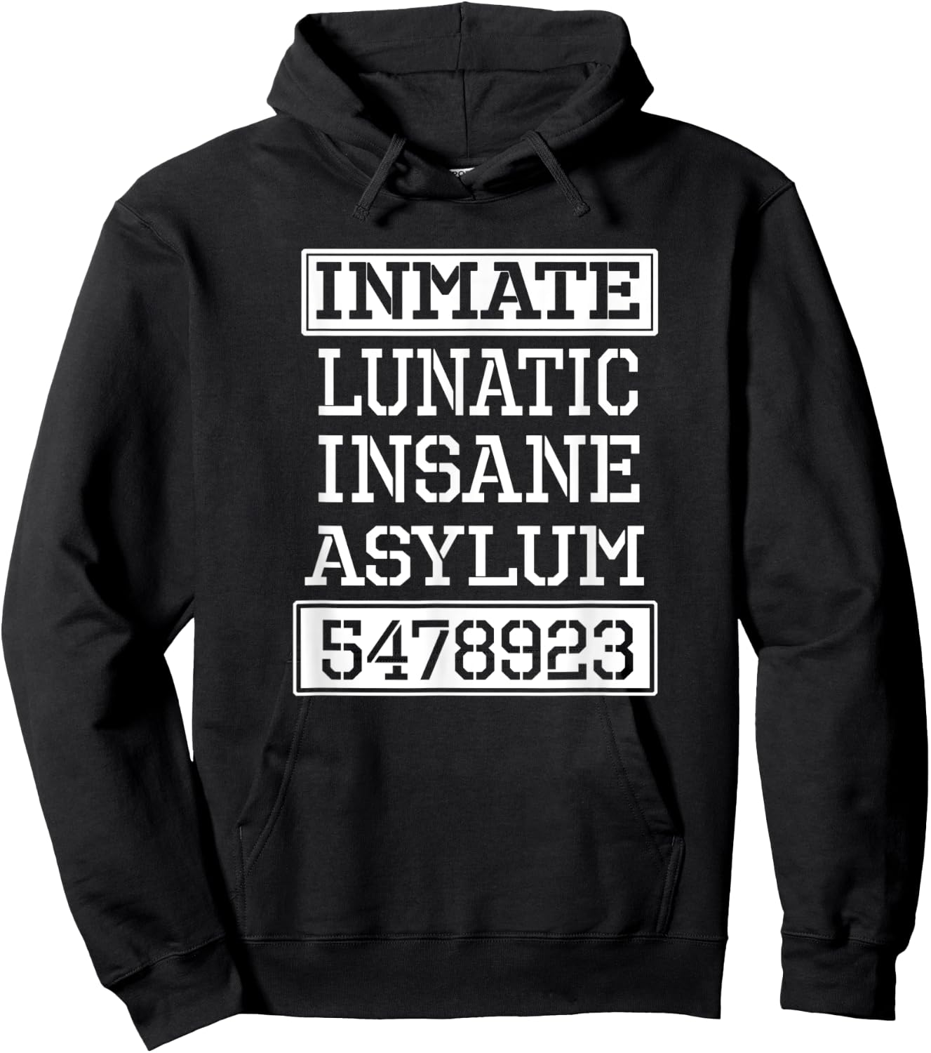 Inmate Lunatic Insane Asylum Halloween Party Hoodie - Hoodie | Black