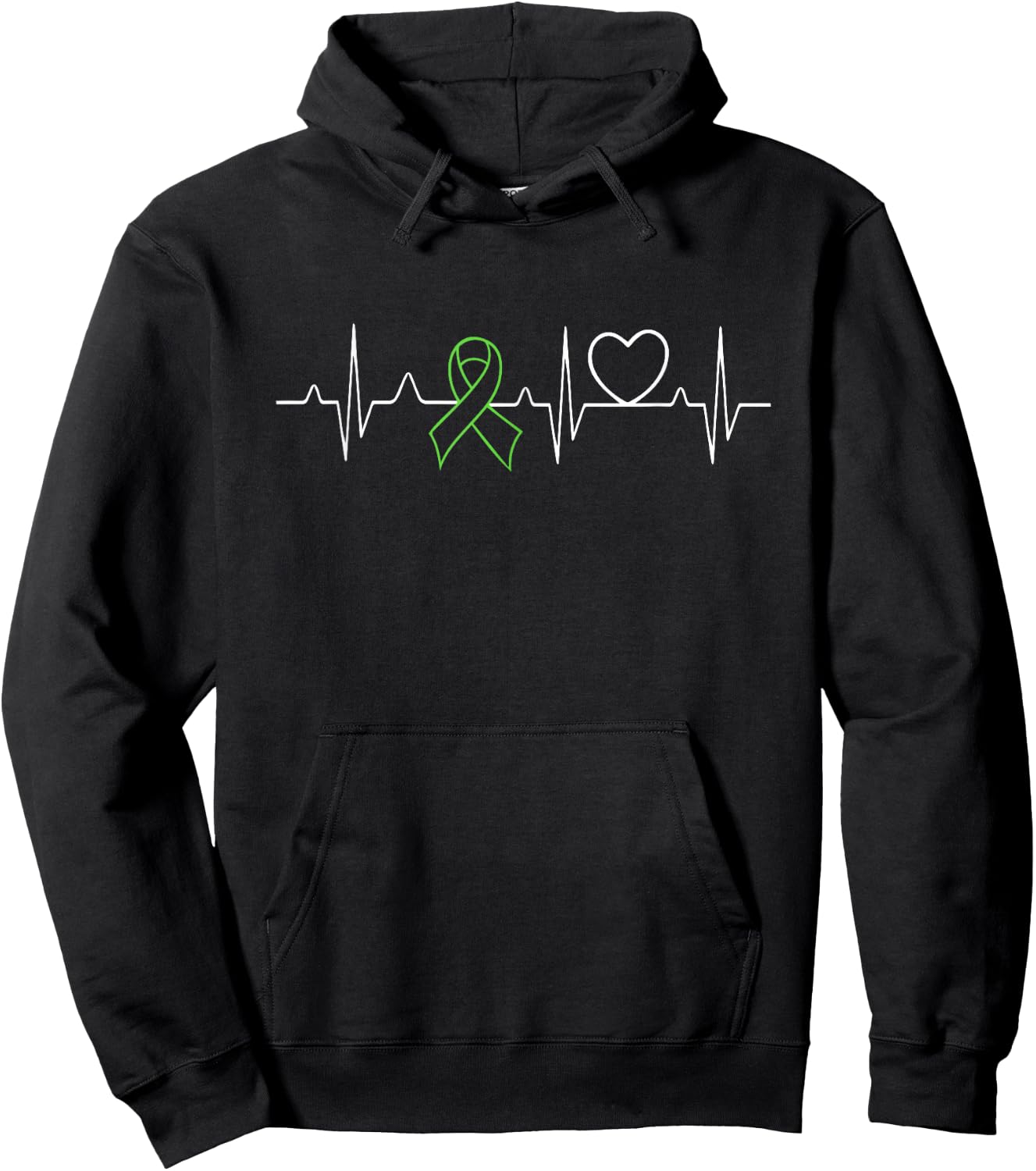 Brain Injury Heartbeat - Brain Injury Awareness Shirt Hoodie - Hoodie | Black