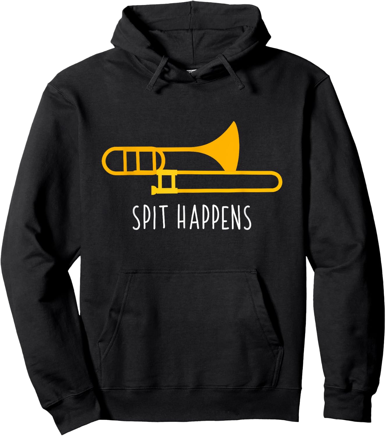 Funny Spit Happens Trombone for Music Lovers Hoodie - Hoodie | Black