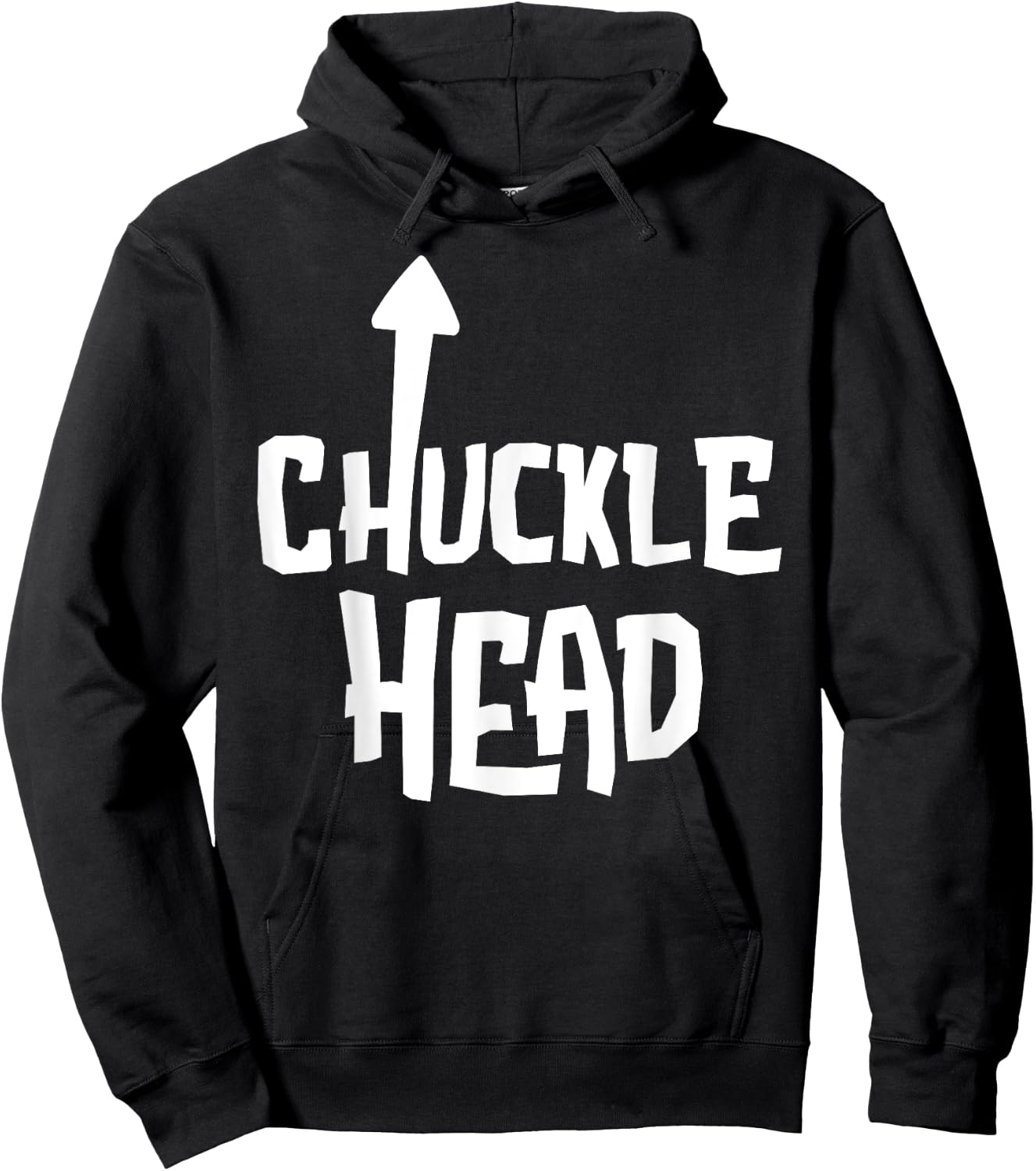 Chucklehead Shirt | Self Deprecating Arrow Up Chuckle Head Hoodie - Hoodie | Black