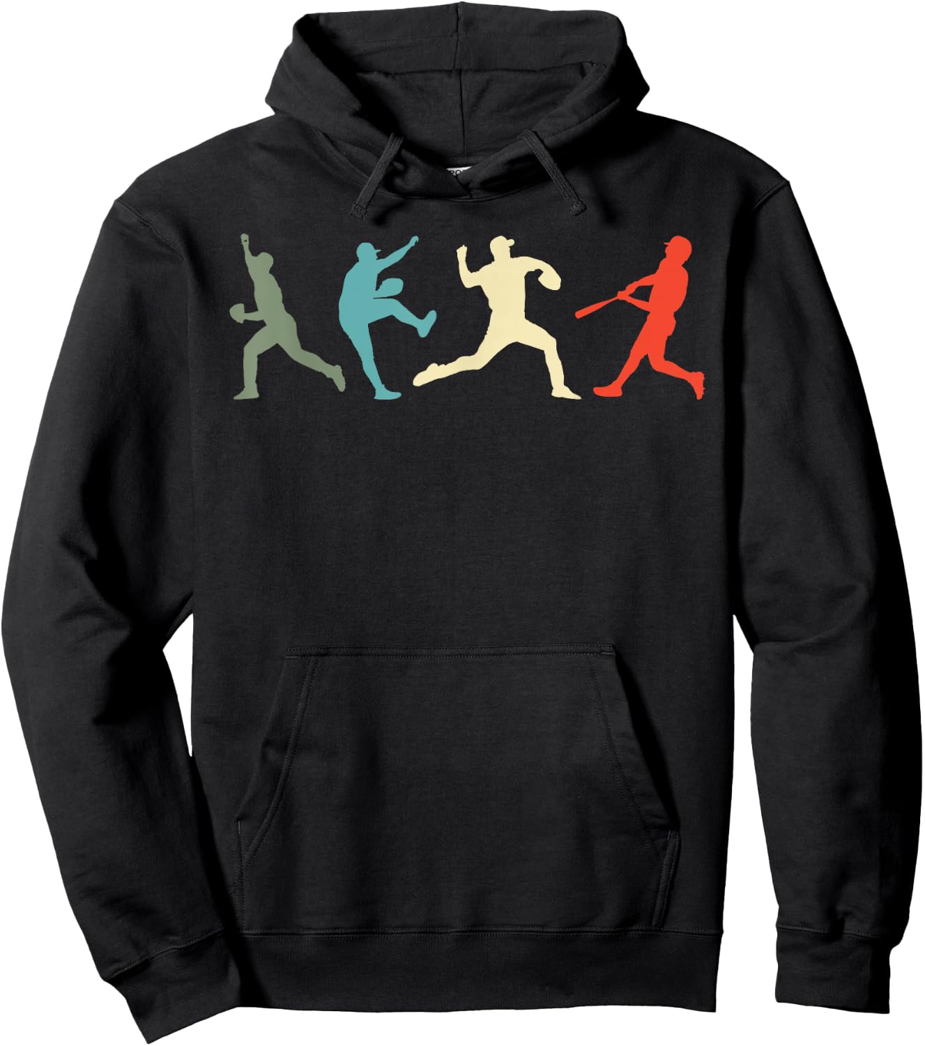 Baseball Vintage Catcher Pitcher Batter Hoodie - Hoodie | Black