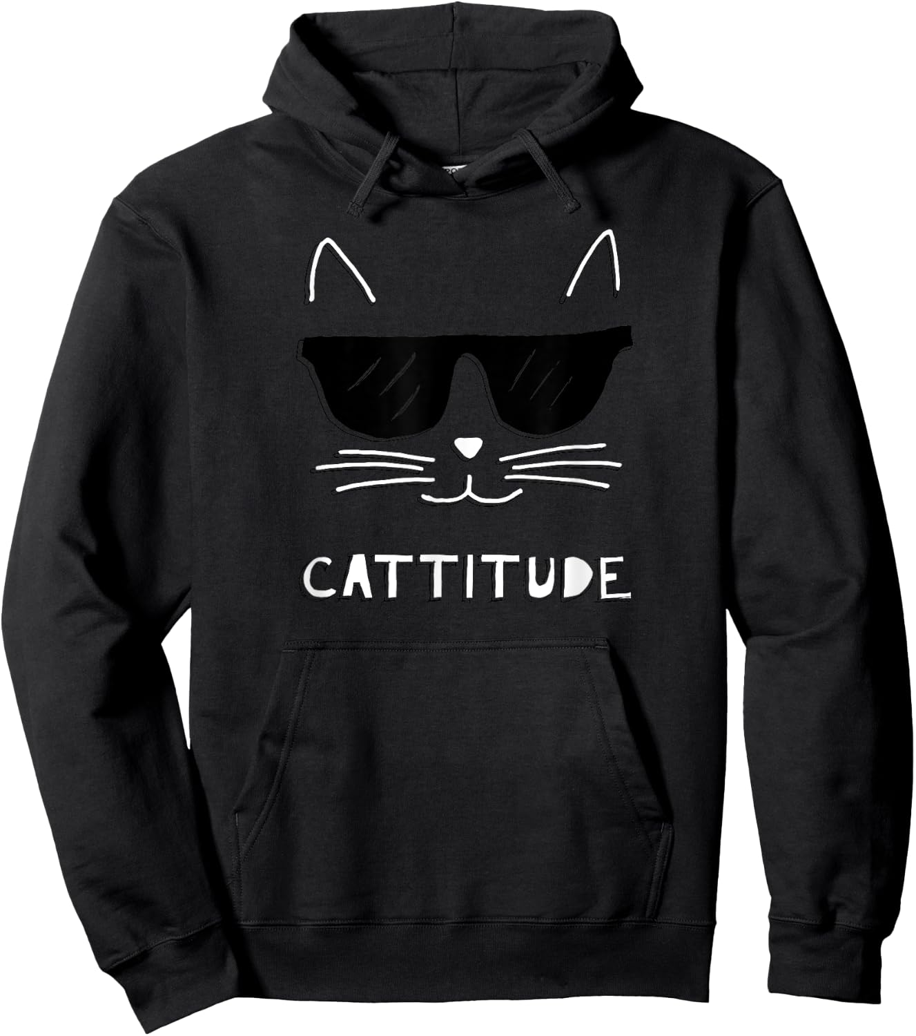 Cattitude, Funny cat attitude, sunglasses Men Women Kids Hoodie - Hoodie | Black