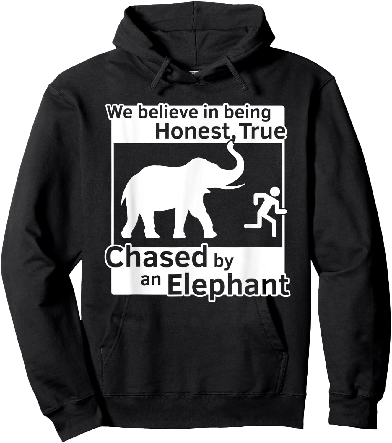 13th Article of Faith Funny LDS Chased By An Elephant Hoodie - Hoodie | Black