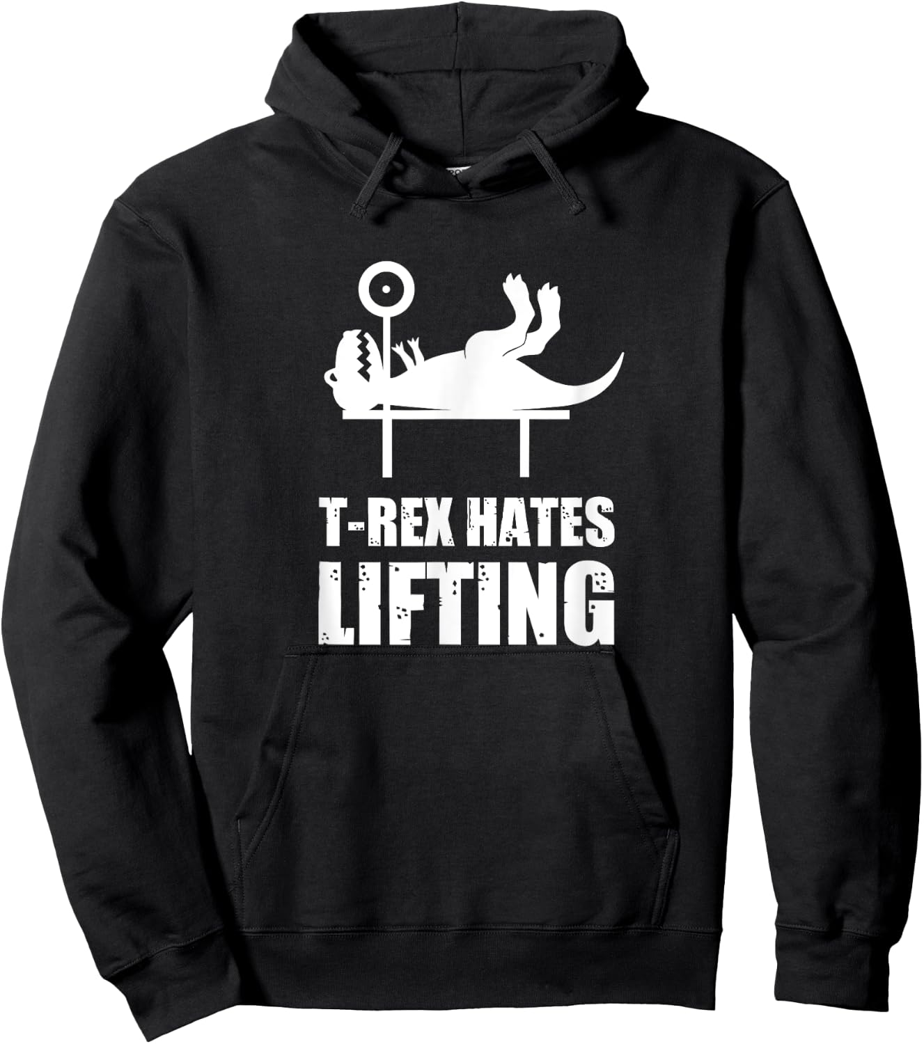 T-Rex hates lifting gym workout Hoodie - Hoodie | Black