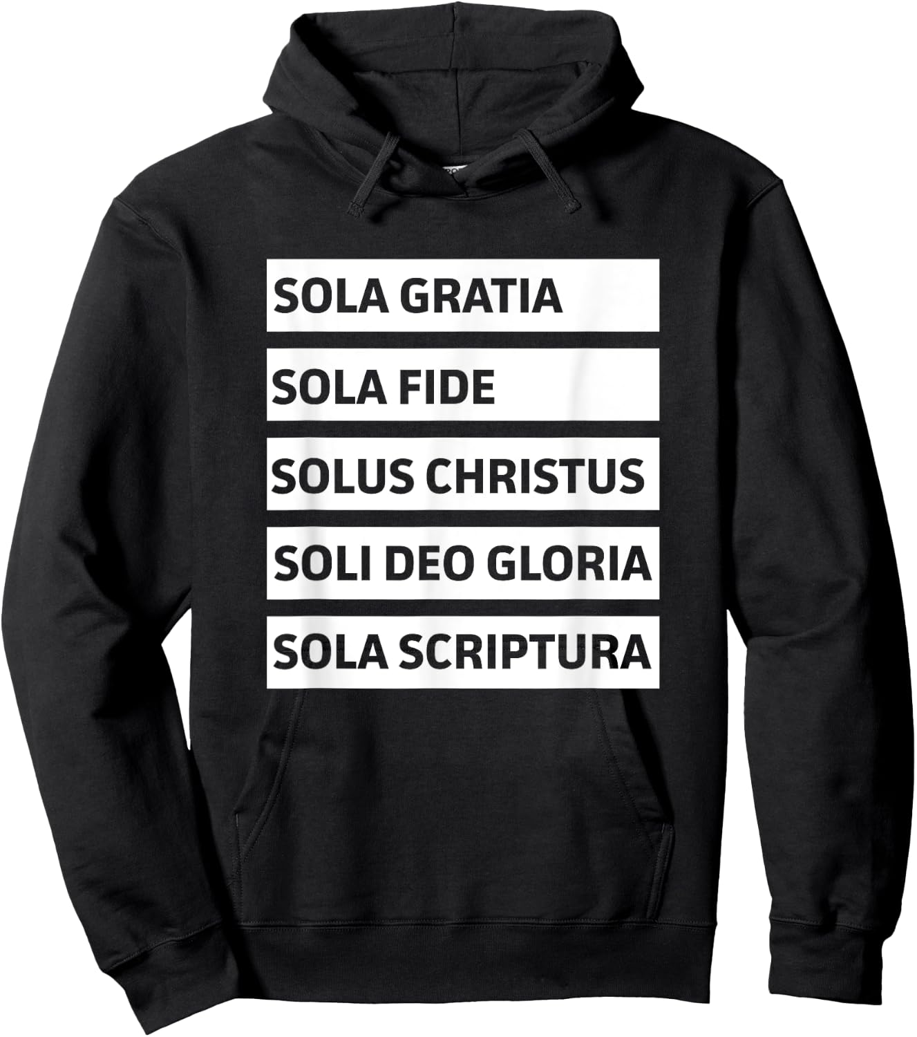 Five Solas - Sola Gratia Sola Fide Soli Deo Gloria Christian Hoodie - Hoodie | Black