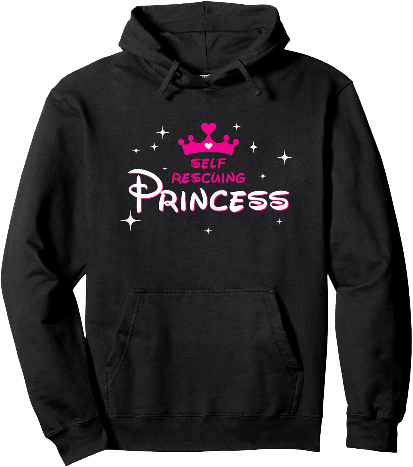 Self Rescuing Princess Shirt | Fun Strong Confident Women Hoodie - Hoodie | Black