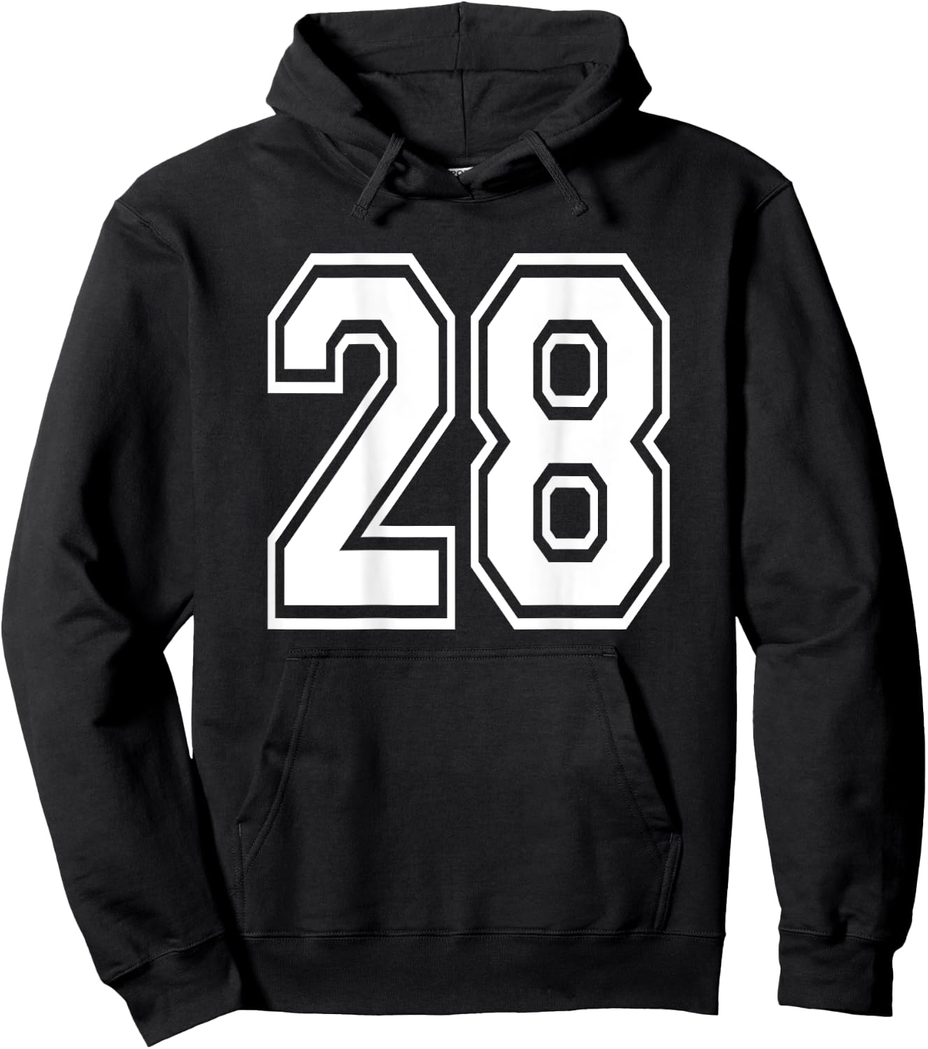 Number 28 Sports Player Number BACK Of Shirt Only Hoodie - Hoodie | Black