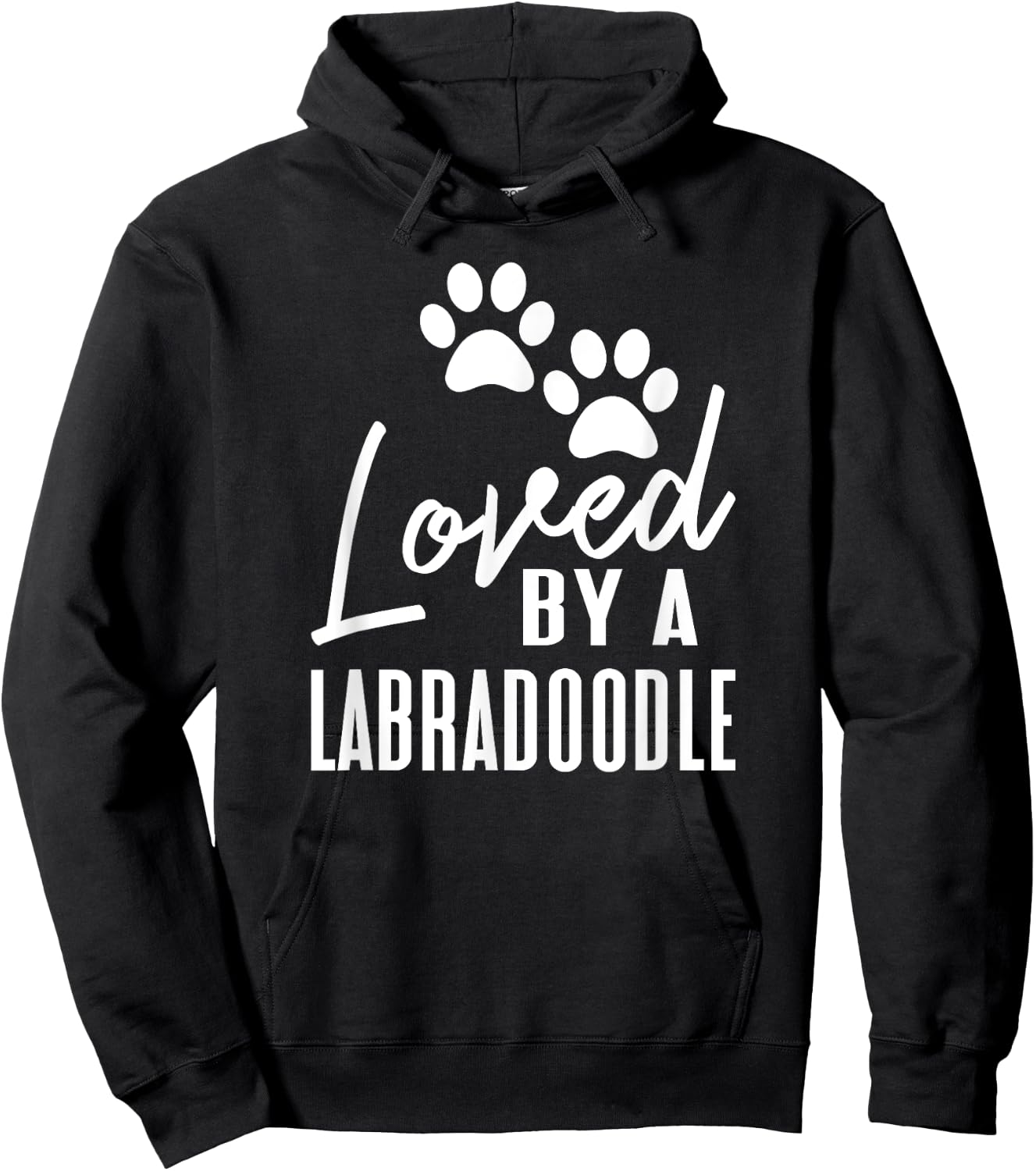 Loved By A Labradoodle Gift Dog Mom or Dad Men Women Kids Hoodie - Hoodie | Black
