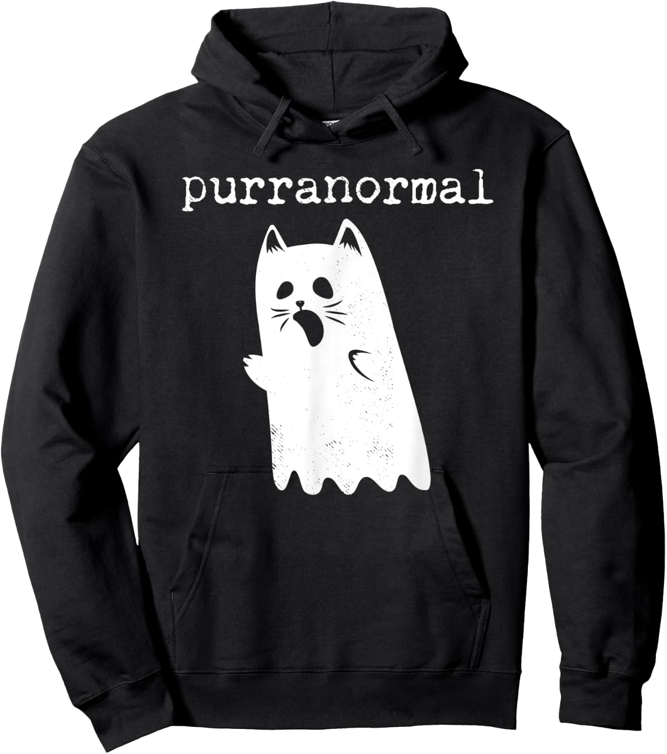 Purranormal Funny Cat Halloween T Shirt Paranormal Ghost Women Kids Hoodie - Hoodie | Black