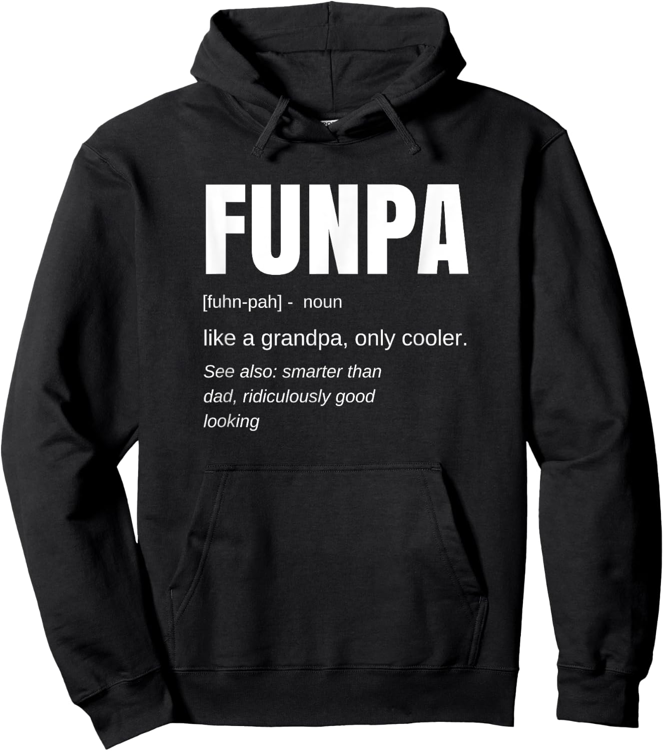 Funpa Definition: Grandpa Humor - Classic Fit, , Black Hoodie - Hoodie | Black