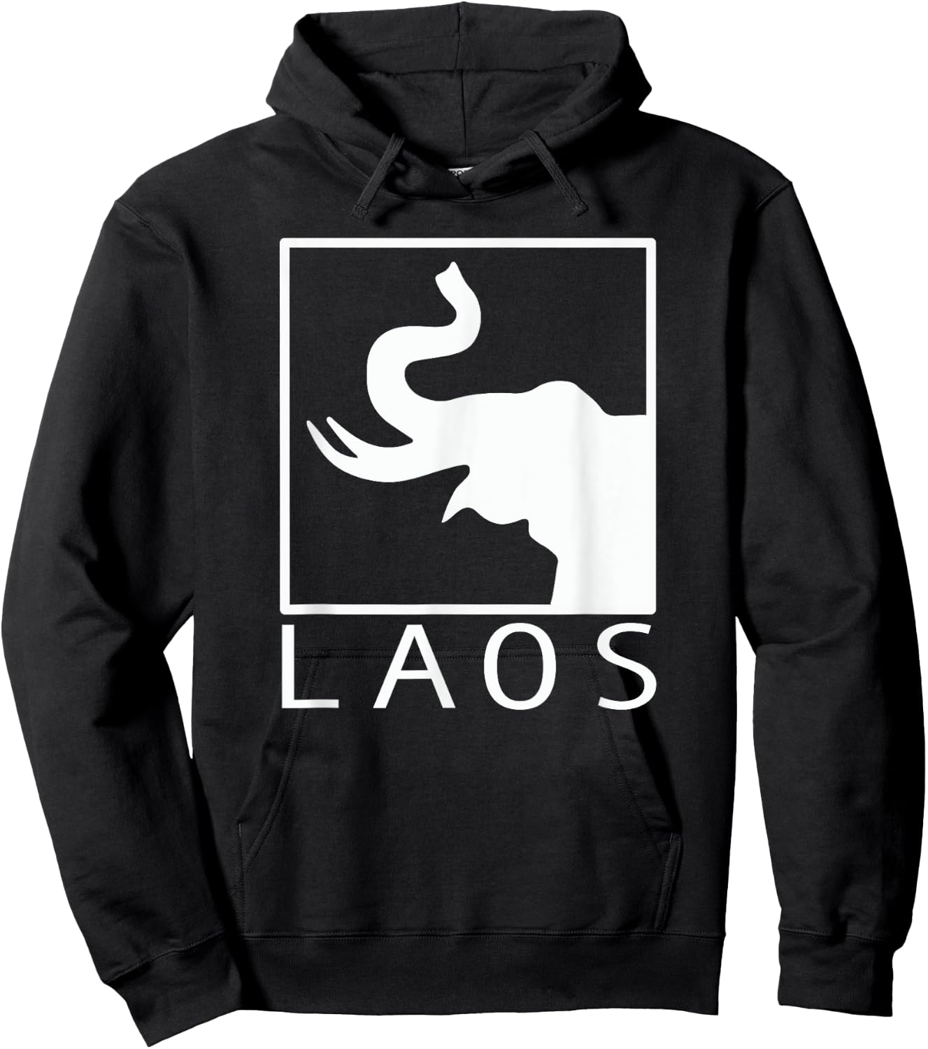 LAOS Boxed Typography | Laotian | Sabaidee | Lao Flag Hoodie - Hoodie | Black
