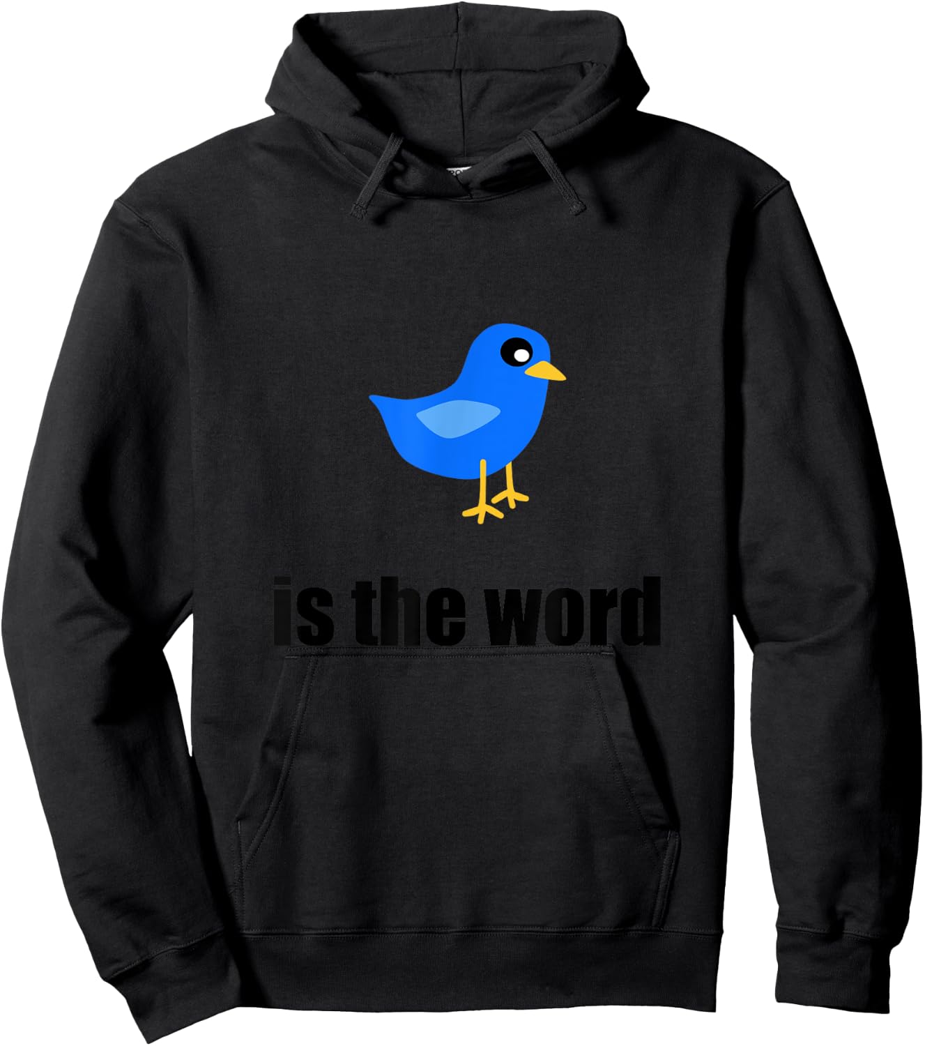 Bird is the word Graphic Novelty Short Sleeve Ironic Hoodie - Hoodie | Black