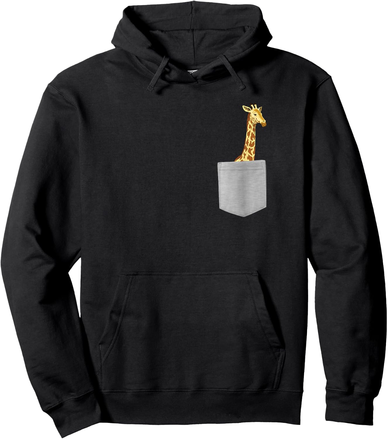 Pocket Giraffe Funny Camelopard Animal Lovers Humor Novelty Hoodie - Hoodie | Black