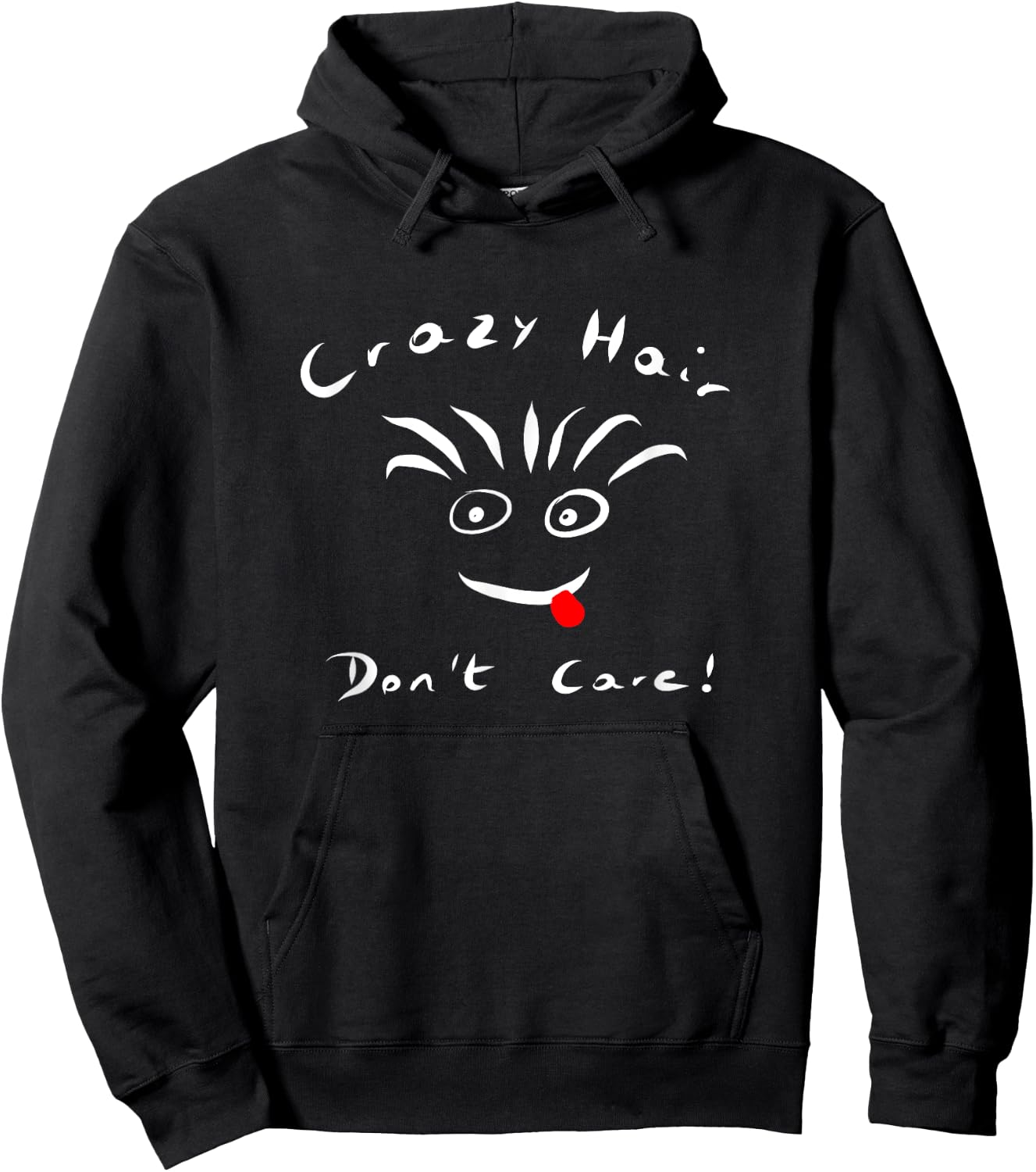 HW Hair Don't Care Kids Black Cartoon Hoodie - Hoodie | Black