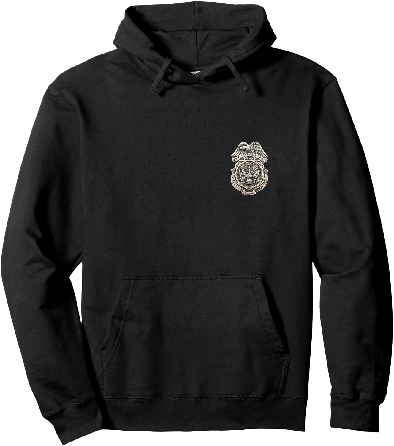 MP Badge Shirt - Small Left Chest Design Hoodie - Hoodie | Black