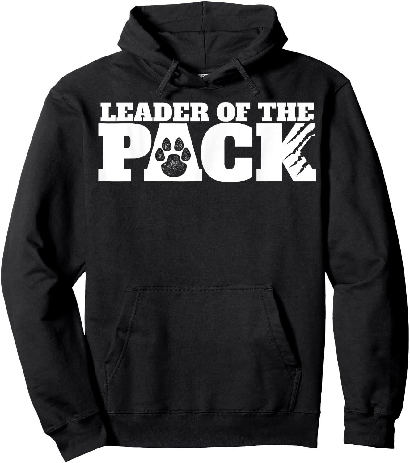 Wolf Pack Gift | Leader of The Pack Paw Print Hoodie - Hoodie | Black