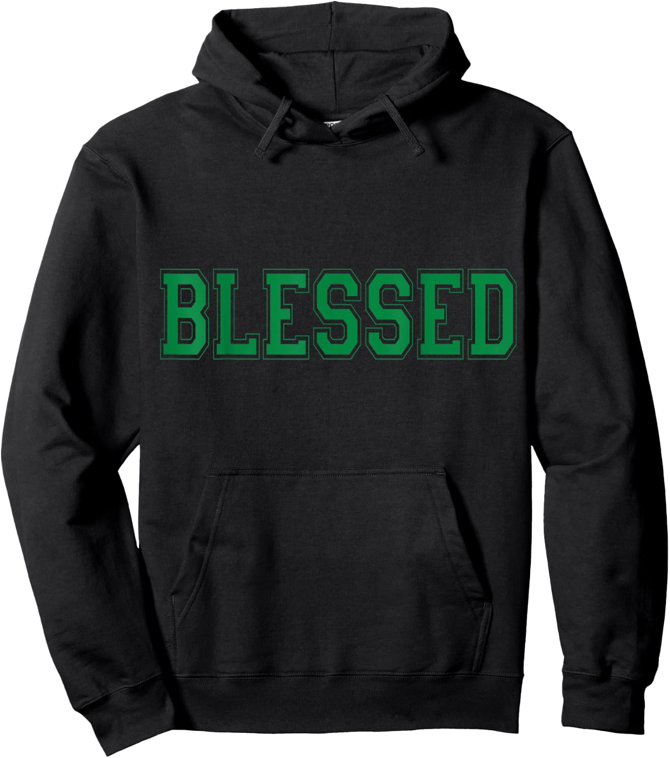 Christian T Shirts Blessed (Green) Hoodie - Hoodie | Black
