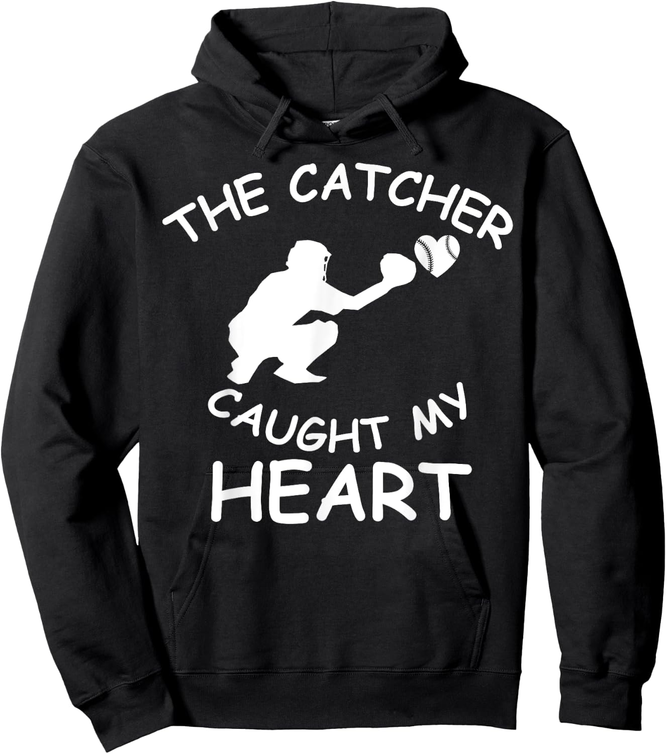 Baseball Catcher T Shirt The Catcher Caught My Heart Shirt Hoodie - Hoodie | Black