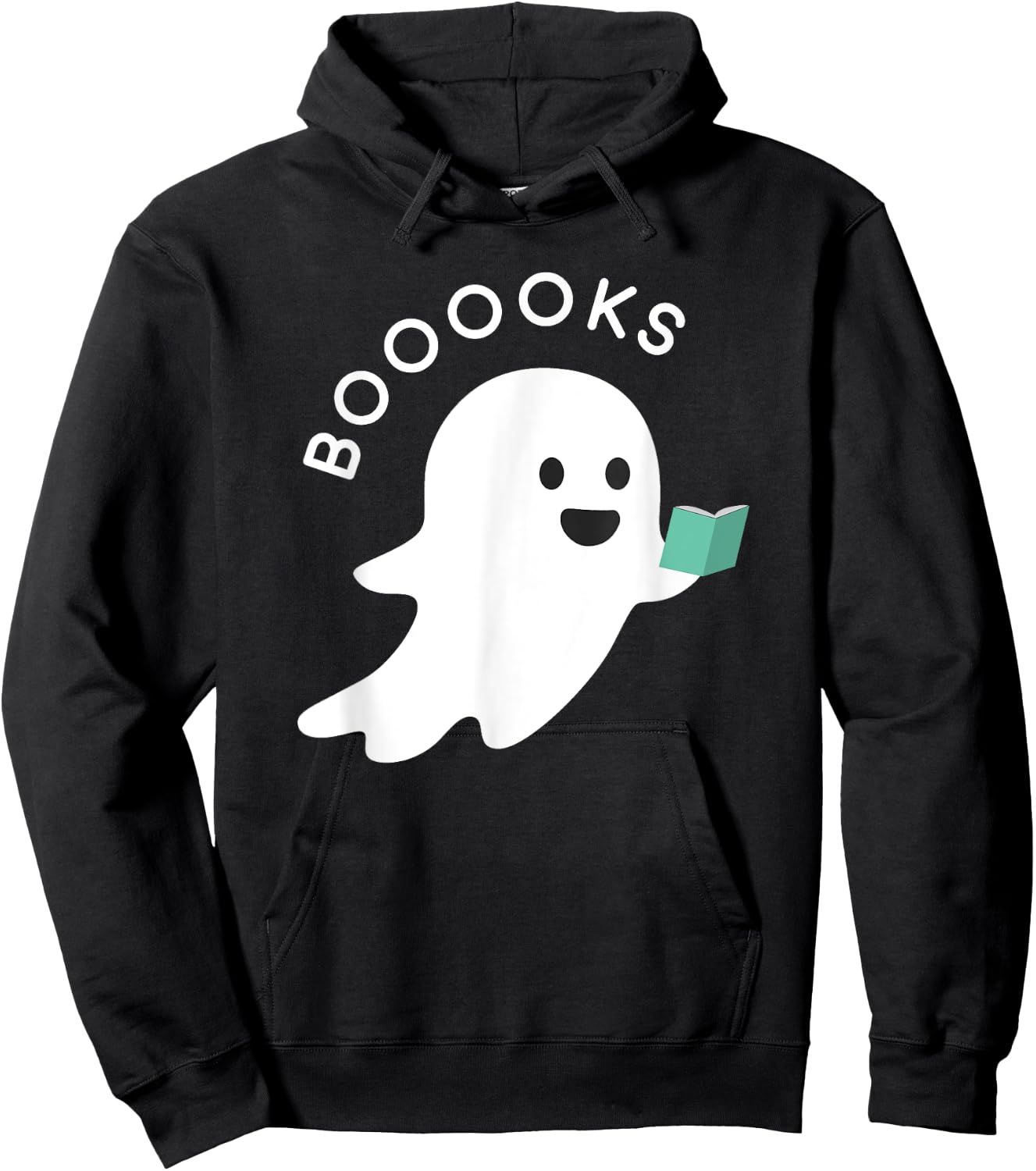 Booooks Ghost Reading Books Halloween Hoodie - Hoodie | Black