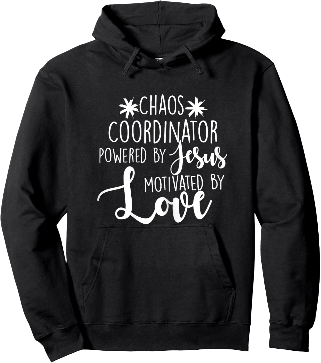 Chaos Coordinator Teacher Design Gift Powered By Jesus Women Hoodie - Hoodie | Black