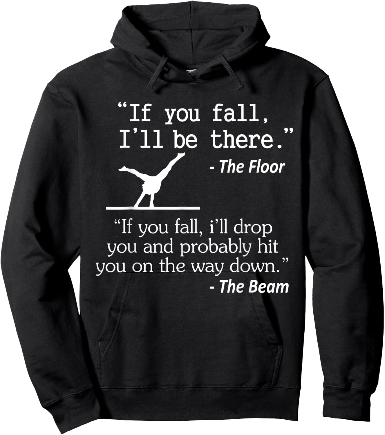 Girls & Boys Funny Gymnastics Floor Sayings Gift Hoodie - Hoodie | Black
