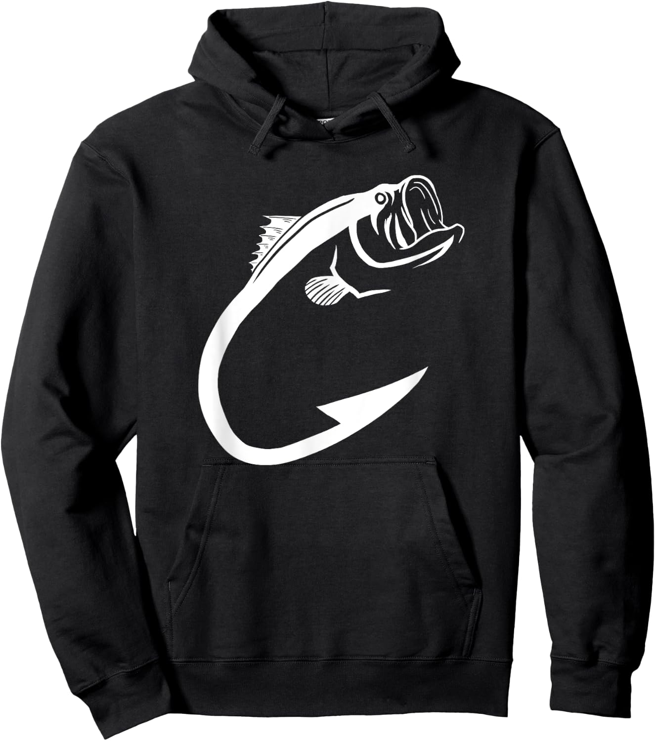 Fish Hook Minimal Art Cool Fishing Lover Art Lover Gift Hoodie - Hoodie | Black