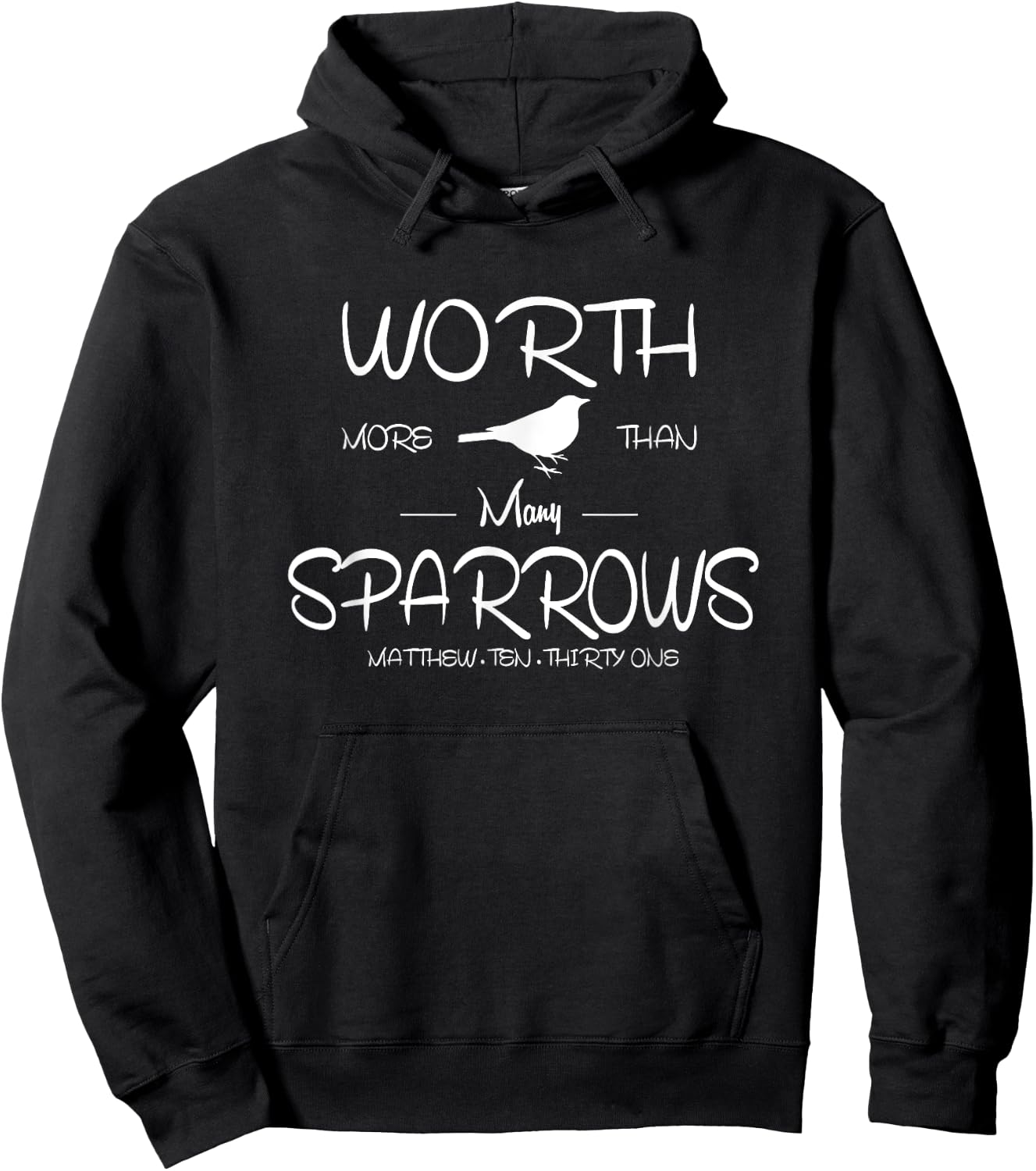 Worth More than Many Sparrows Christian Hoodie - Hoodie | Black