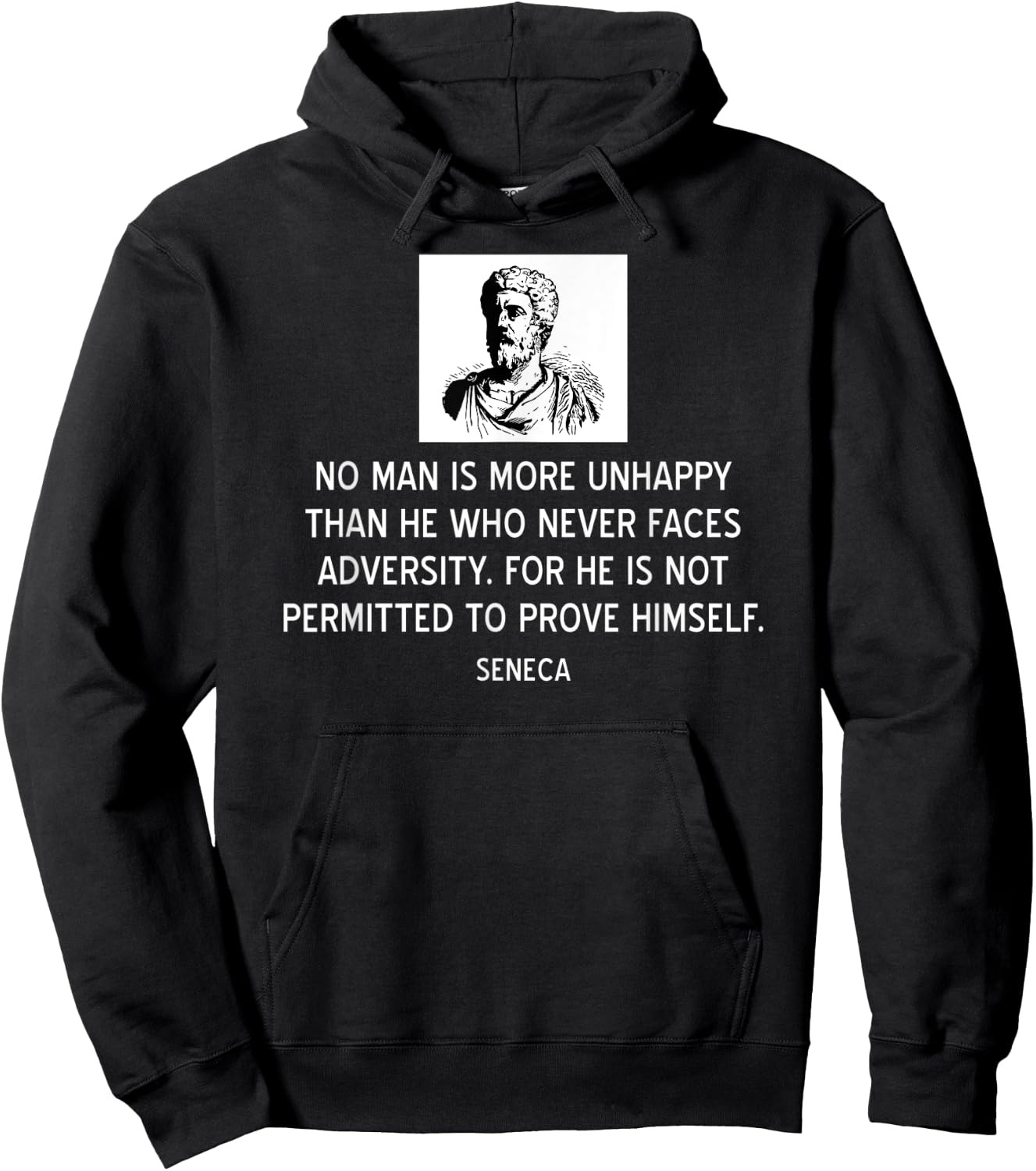 Inspiring Stoic Quote on Adversity by Seneca Hoodie - Hoodie | Black