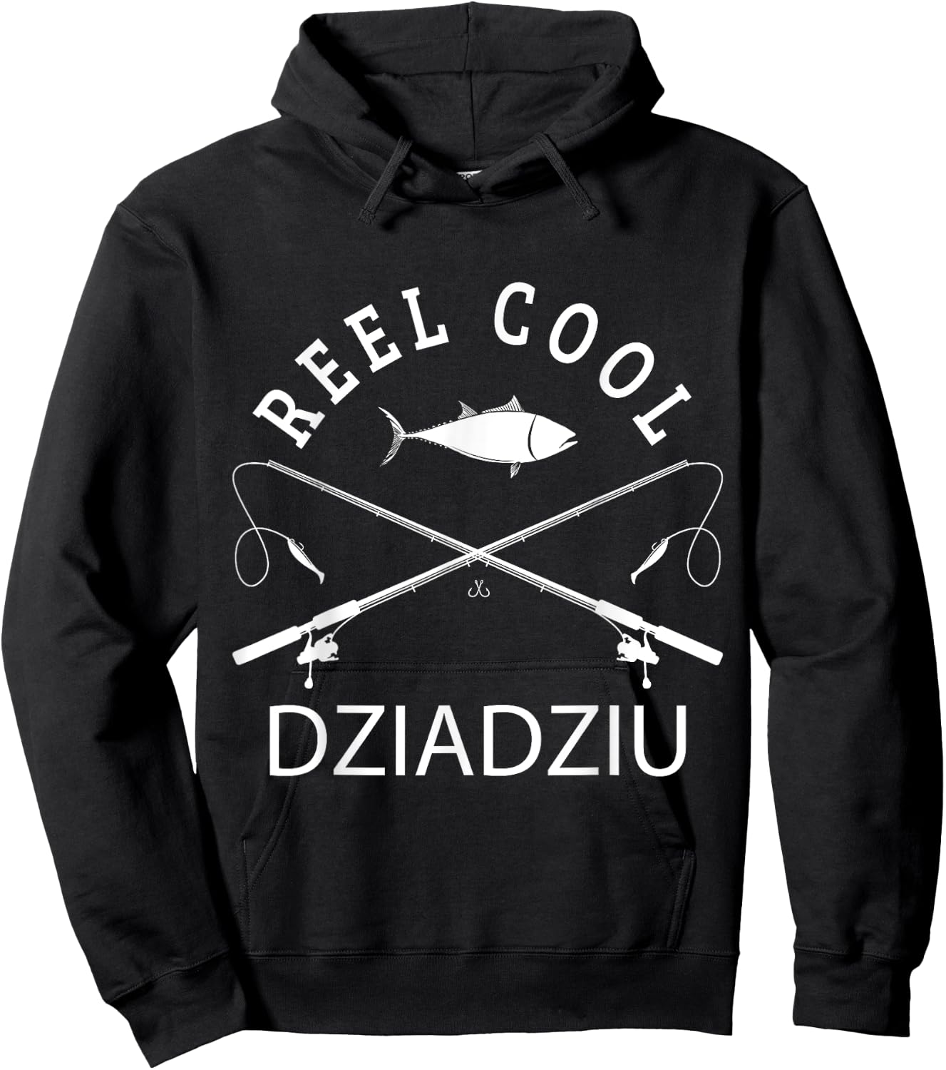 Reel Cool Dziadziu Fishing Polish Grandpa Father's Day Gift Hoodie - Hoodie | Black