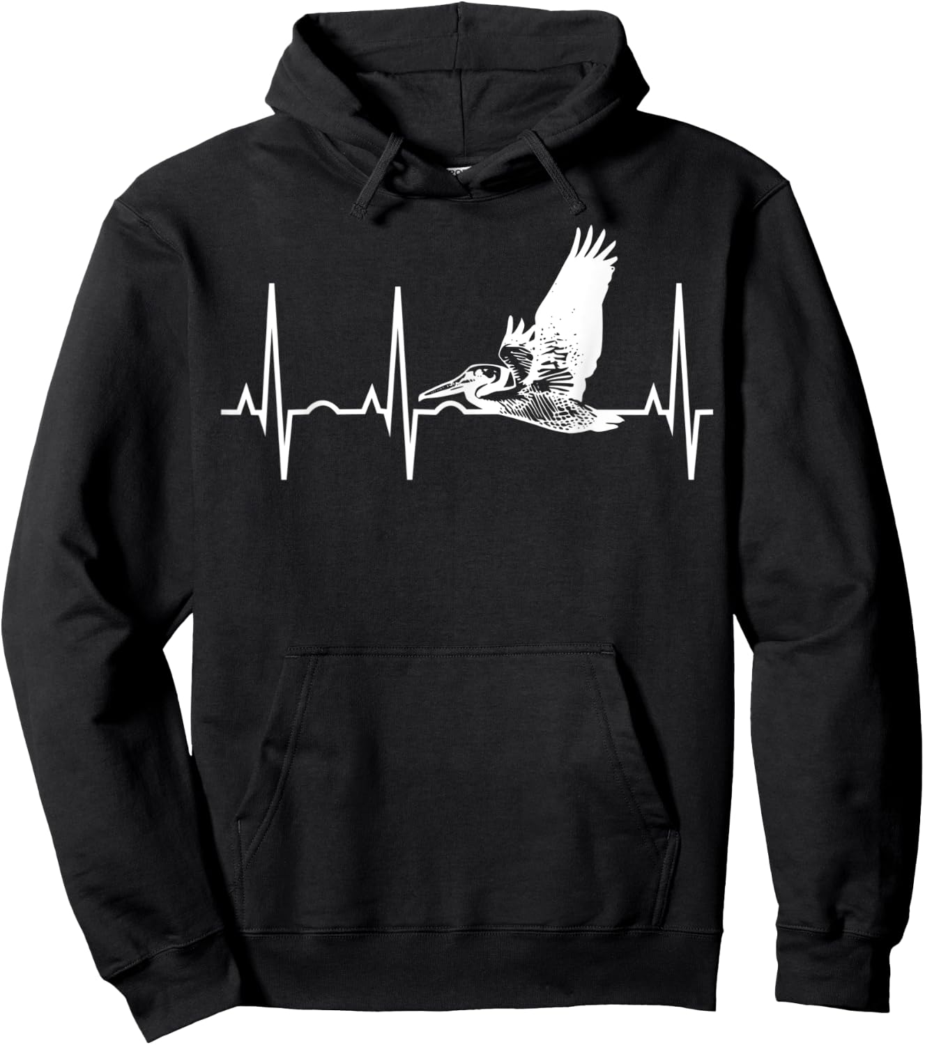 Pelican Heartbeat Shirt - Best Pelican for Birders Hoodie - Hoodie | Black