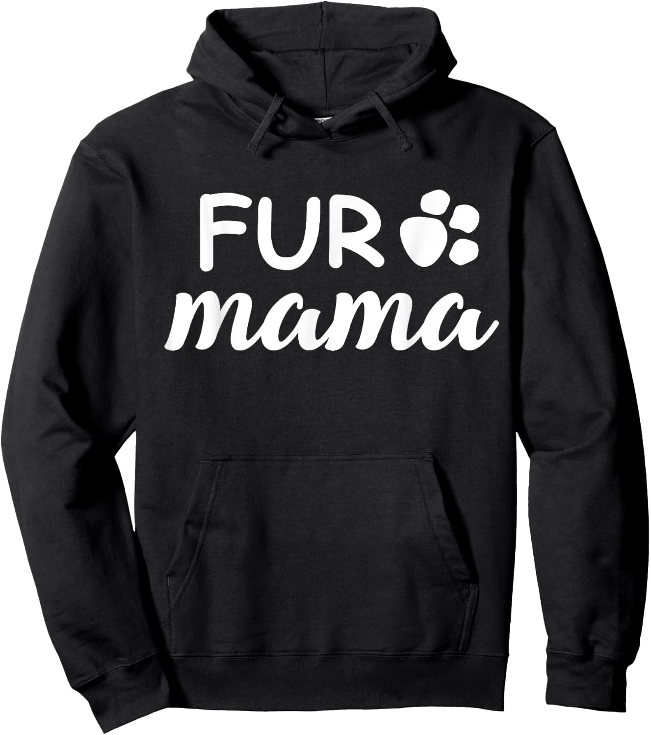 Cute Fur Mama Paw Print Dog Mom Hoodie - Hoodie | Black