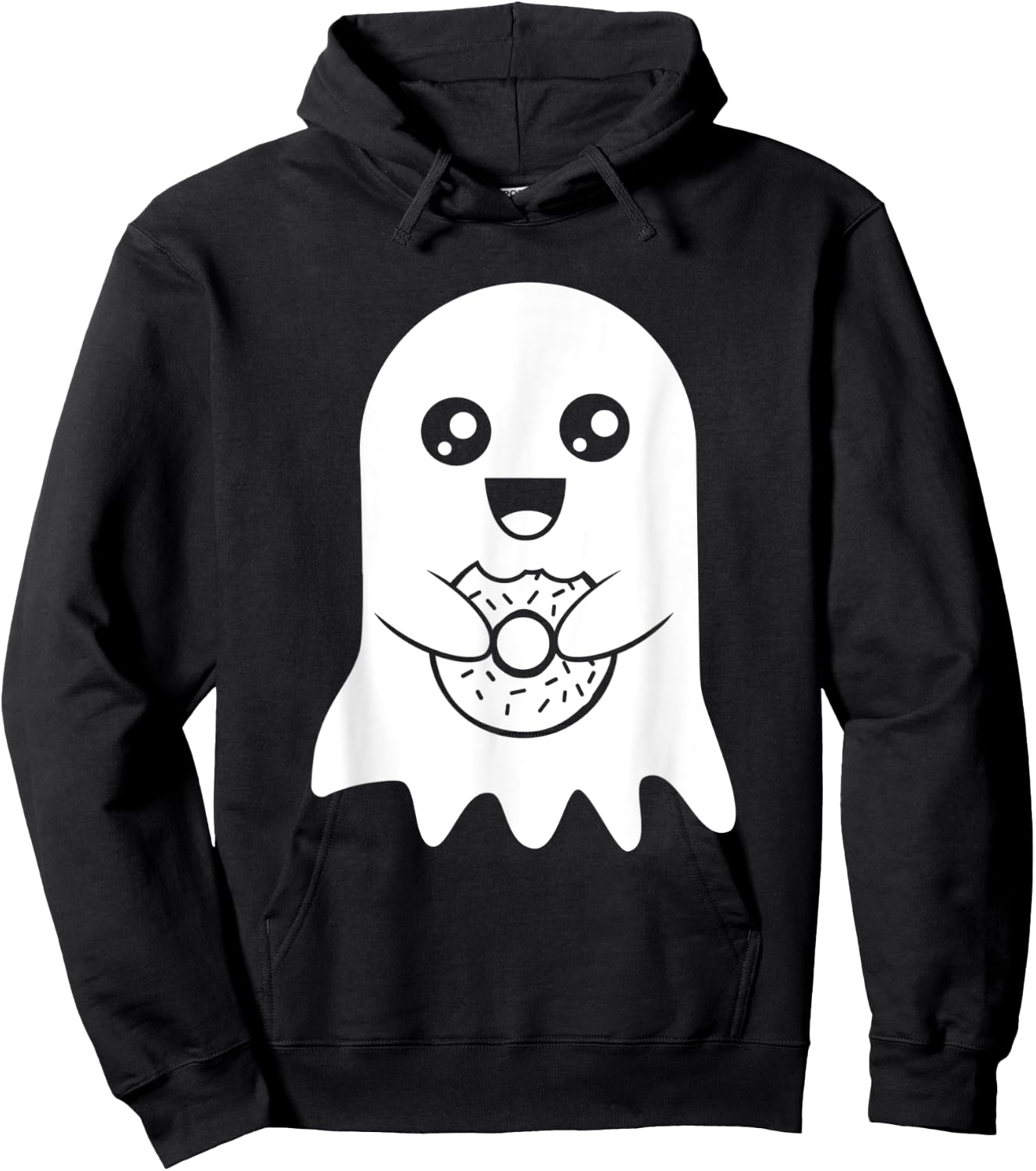 Cute Ghost Funny Donut Halloween Costume Boys Girls Gift Hoodie - Hoodie | Black