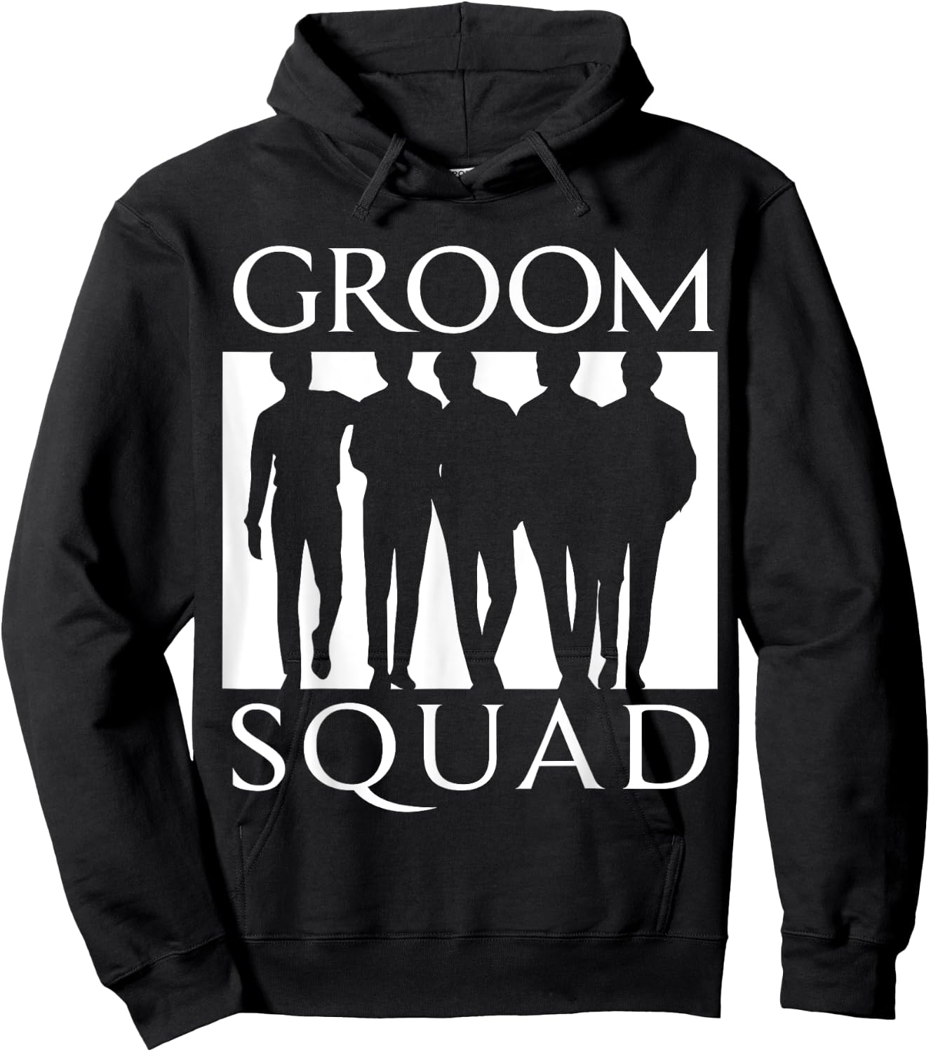 Groom Squad Groomsmen Team Silhouette Bachelor Party Wedding Hoodie - Hoodie | Black