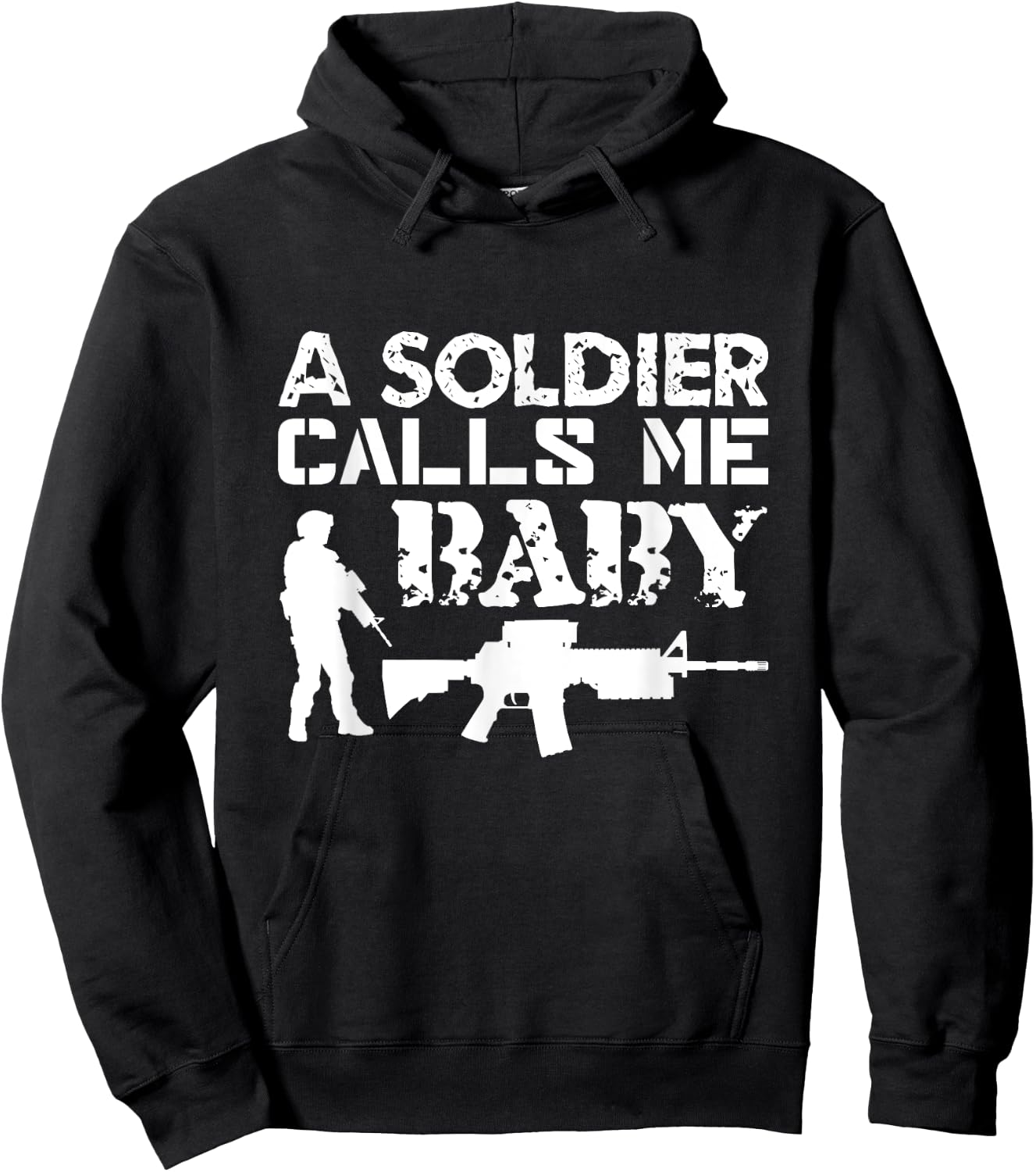 A Soldier Calls Me Baby Army Girlfriend Funny Gift Hoodie - Hoodie | Black