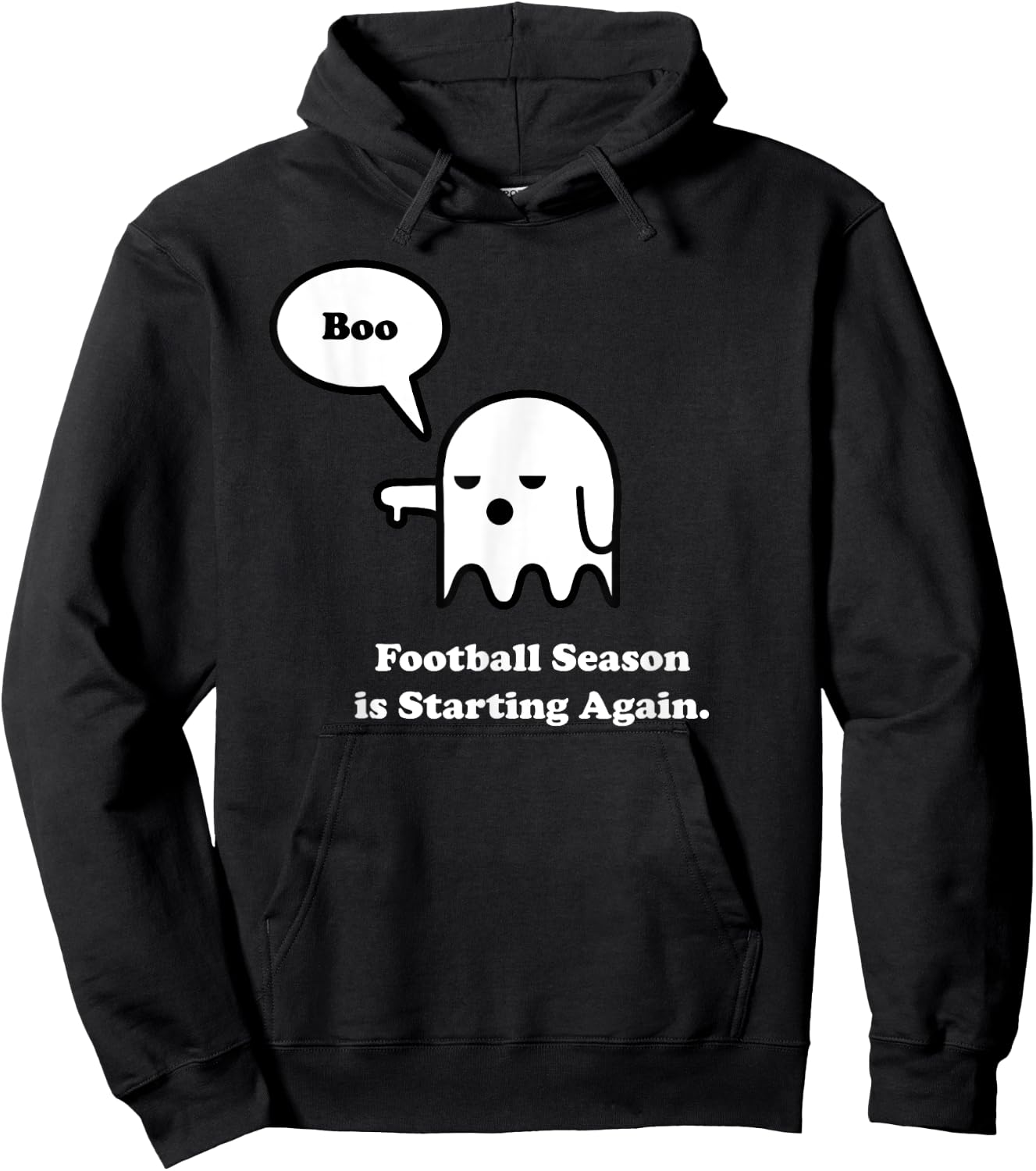 I Hate Football Shirt, Funny Halloween Ghost Boo Hoodie - Hoodie | Black