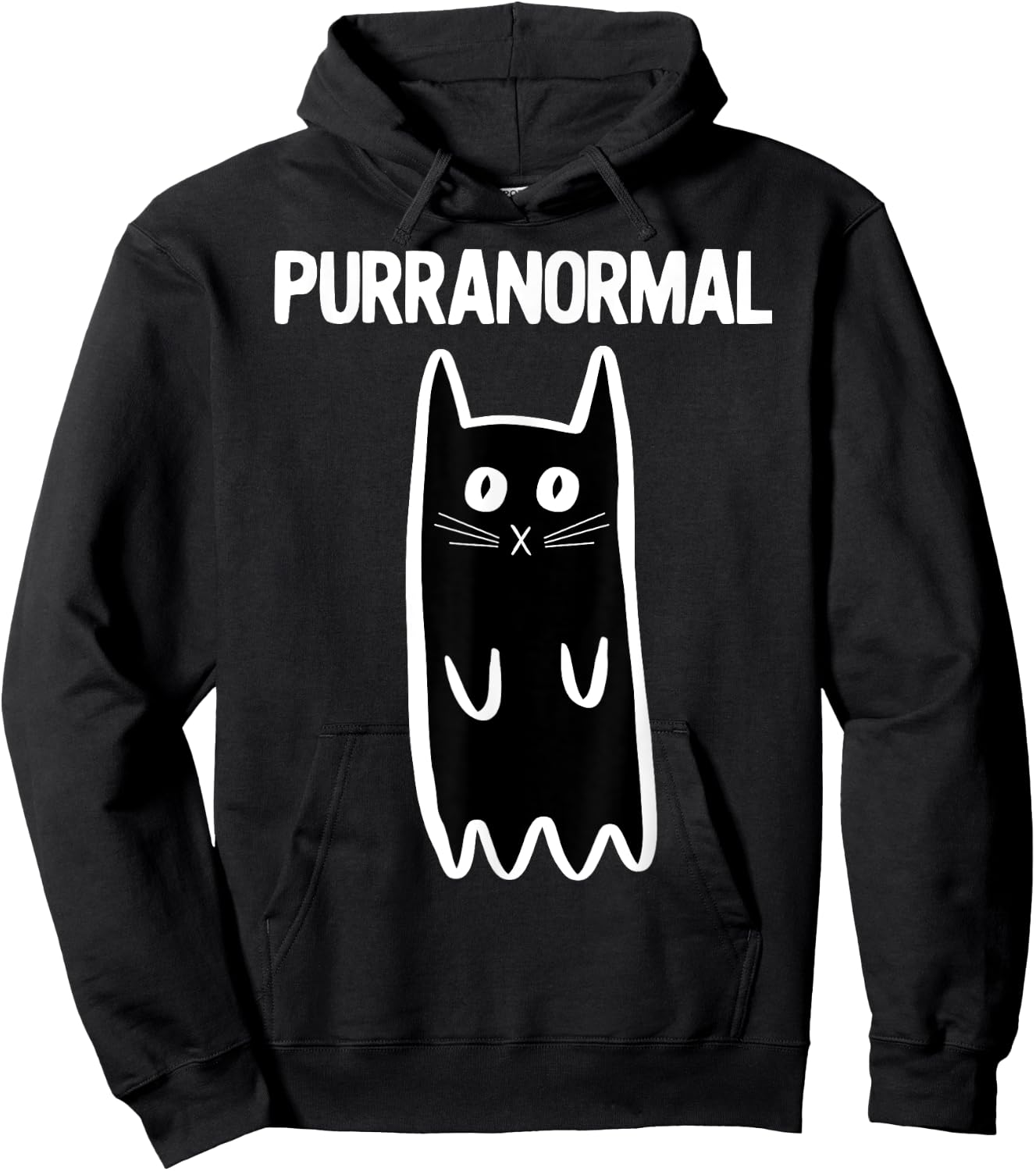 Purranormal Ghost Cat Shirt Paranormal Halloween Kitty Cat Hoodie - Hoodie | Black