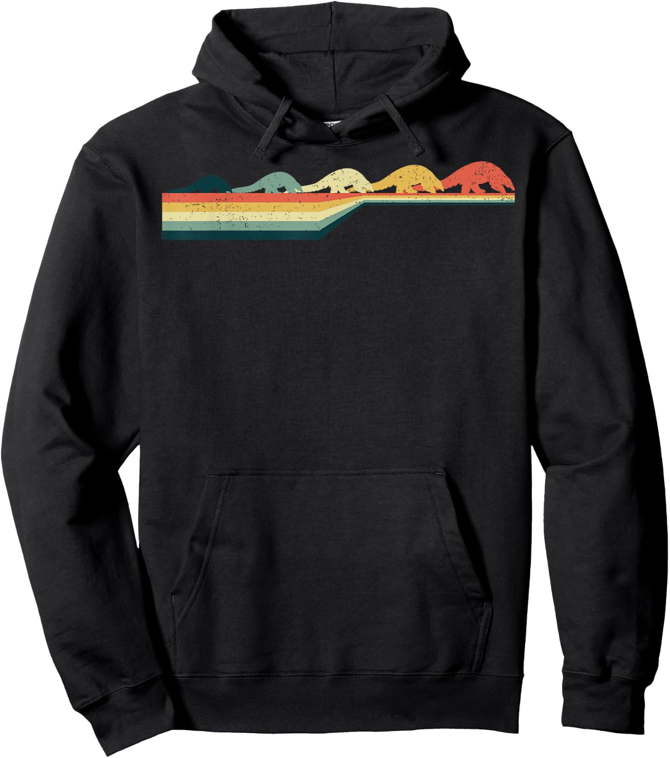 PANGOLIN , Vintage Retro Style Hoodie - Hoodie | Black