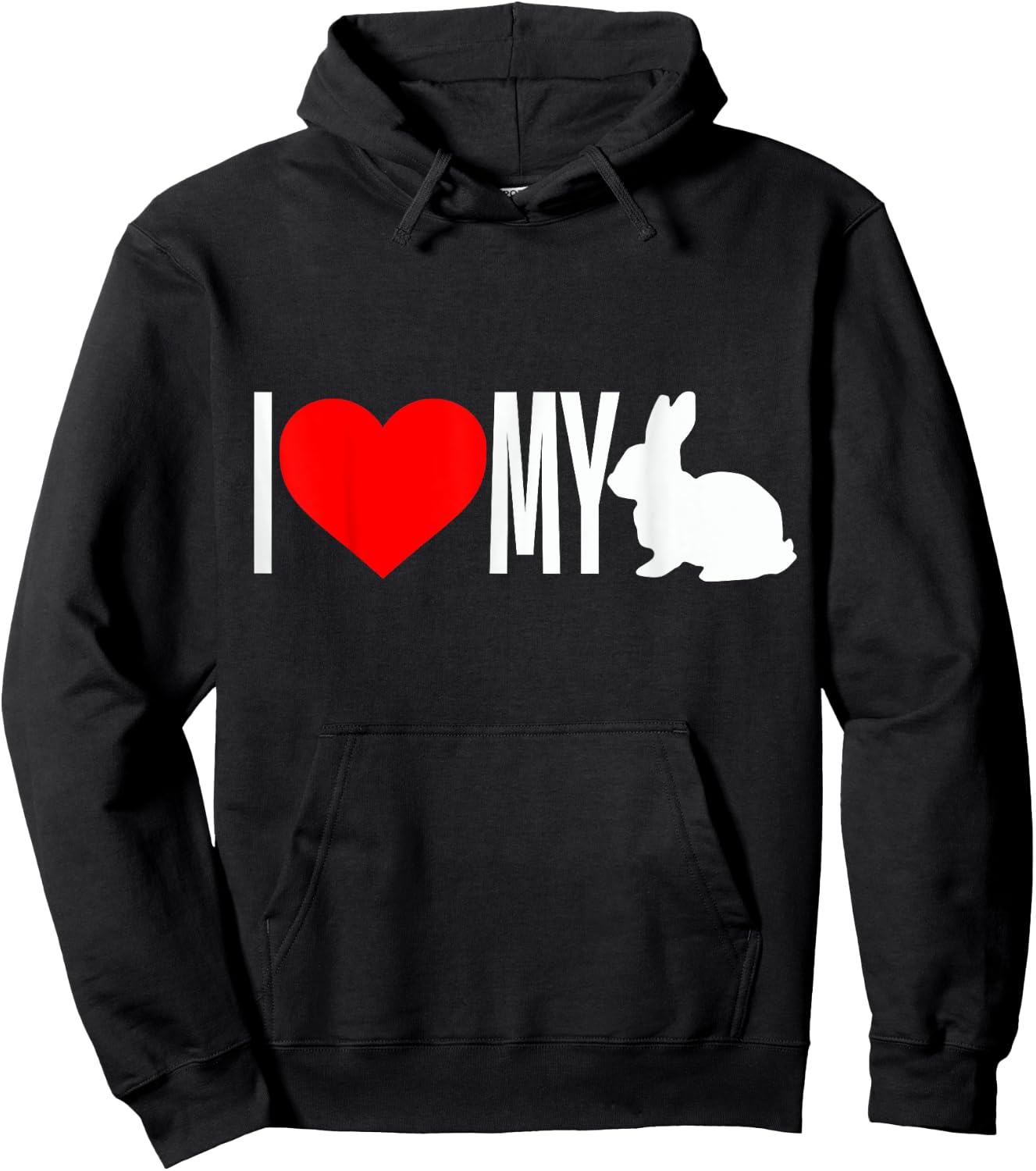 I Love my Rabbit I Heart my Bunny Easter T Shirt Hoodie - Hoodie | Black