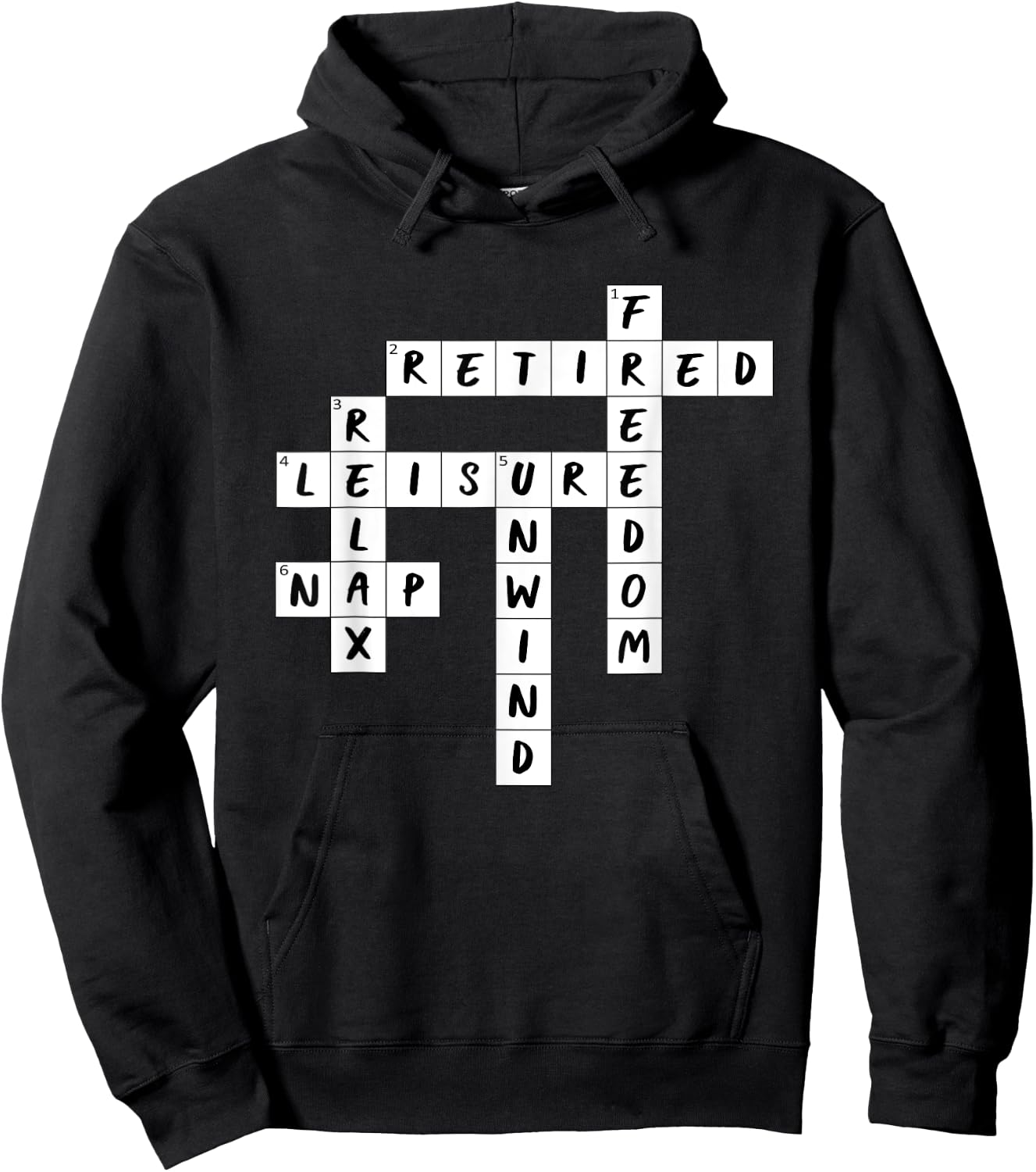 Retirement Crossword Puzzle Hoodie - Hoodie | Black