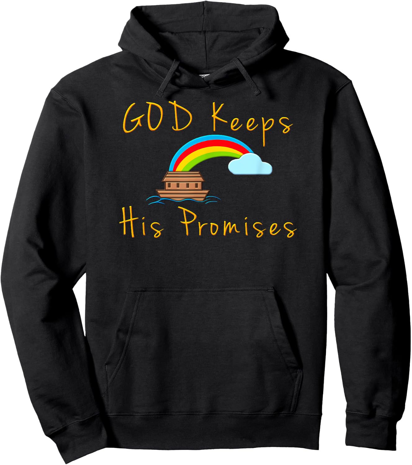 Cute Noahs Ark Genesis 9:13 God Keeps His Promises Christian Hoodie - Hoodie | Black