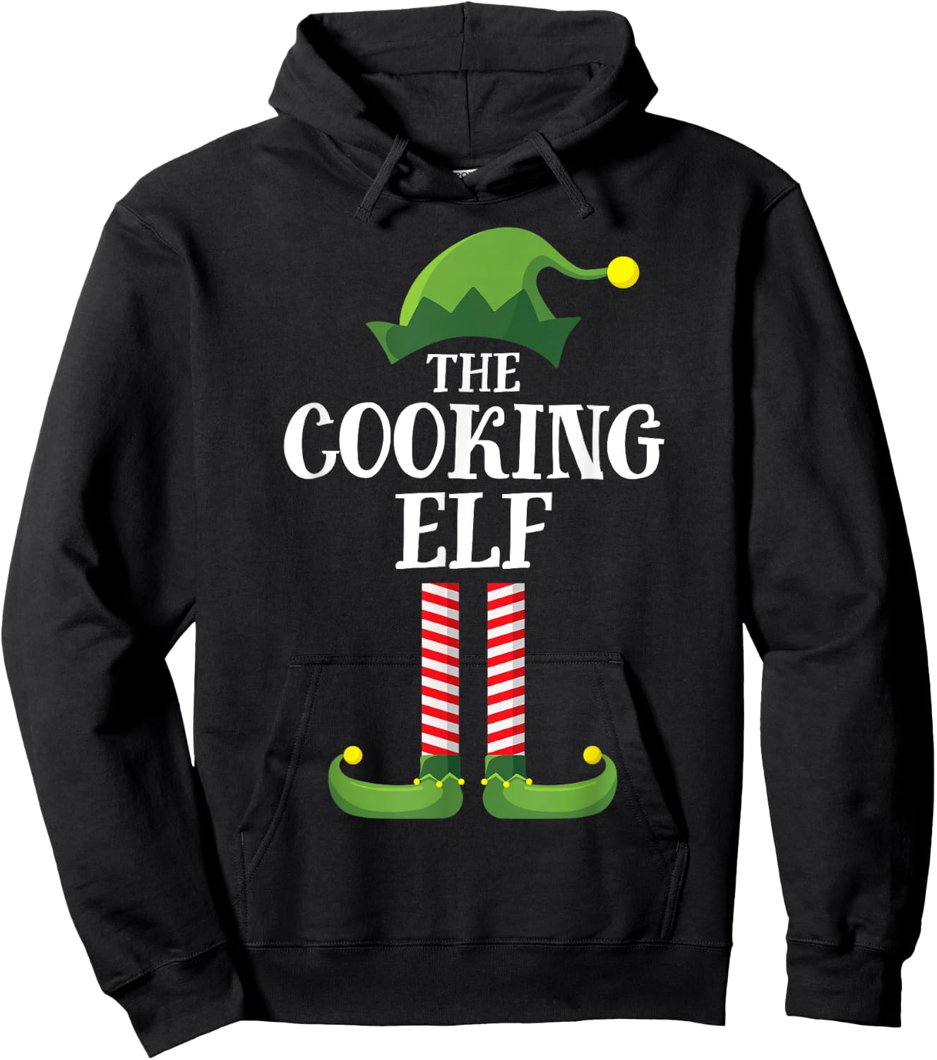 Cooking Elf Matching Family Group Christmas Party Pyjamas Hoodie - Hoodie | Black