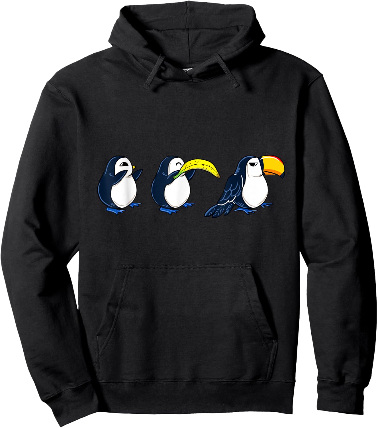 Bird Banana Toucan Funny Animal Puns Joke Humor Memes Gift Hoodie - Hoodie | Black