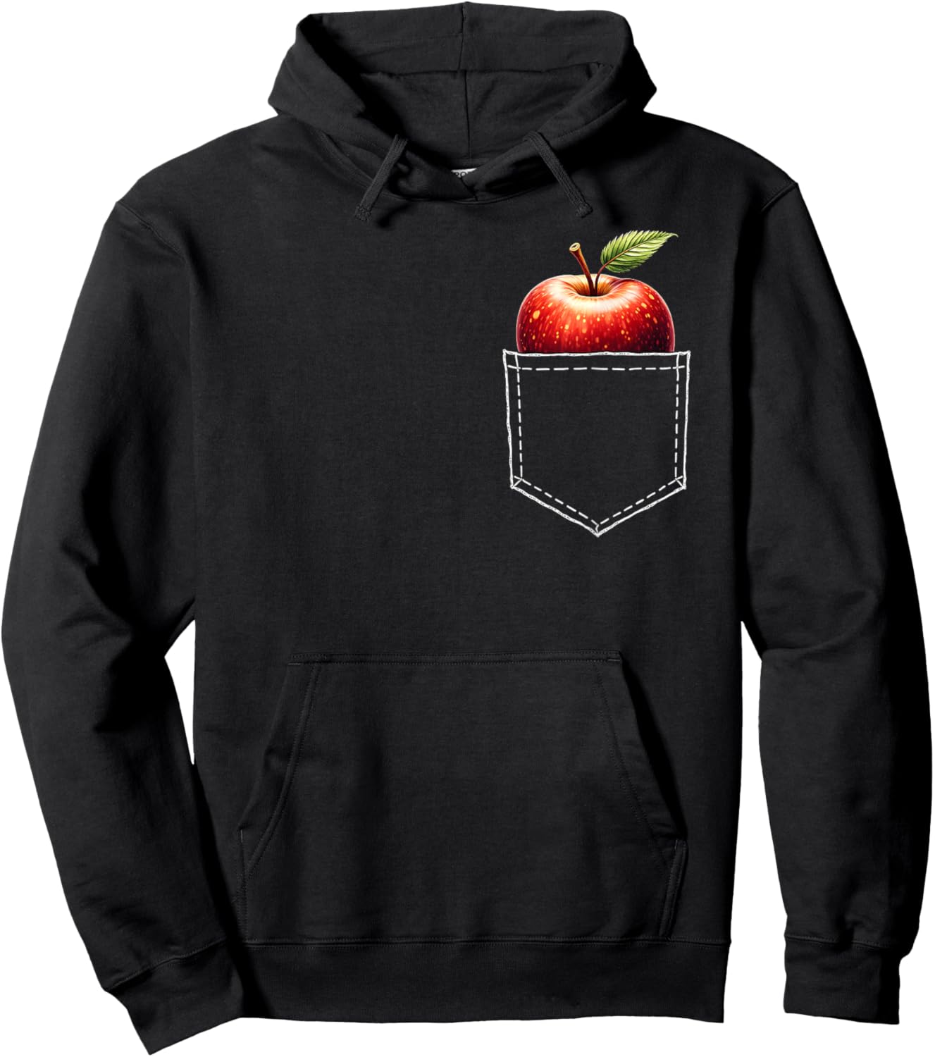 Cute Apple In The Pocket Hoodie - Hoodie | Black