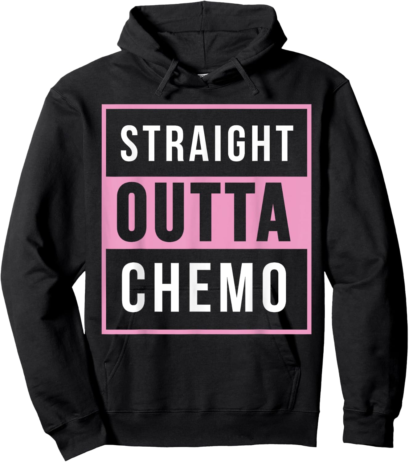 Straight Out Of Chemo Breast Cancer Awareness Shirt Hoodie - Hoodie | Black
