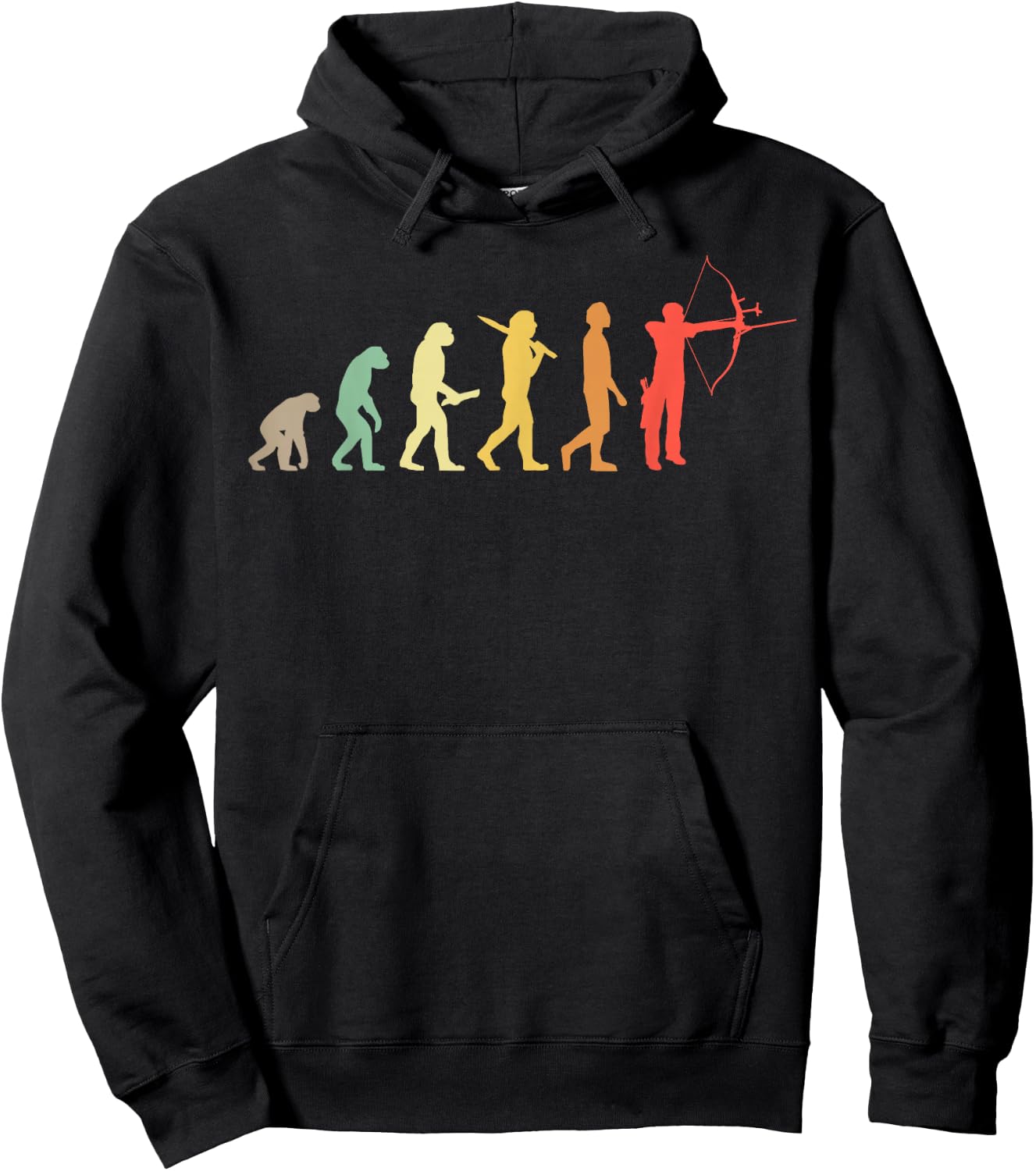 Retro Archery Evolution Gift Archers Hoodie - Hoodie | Black