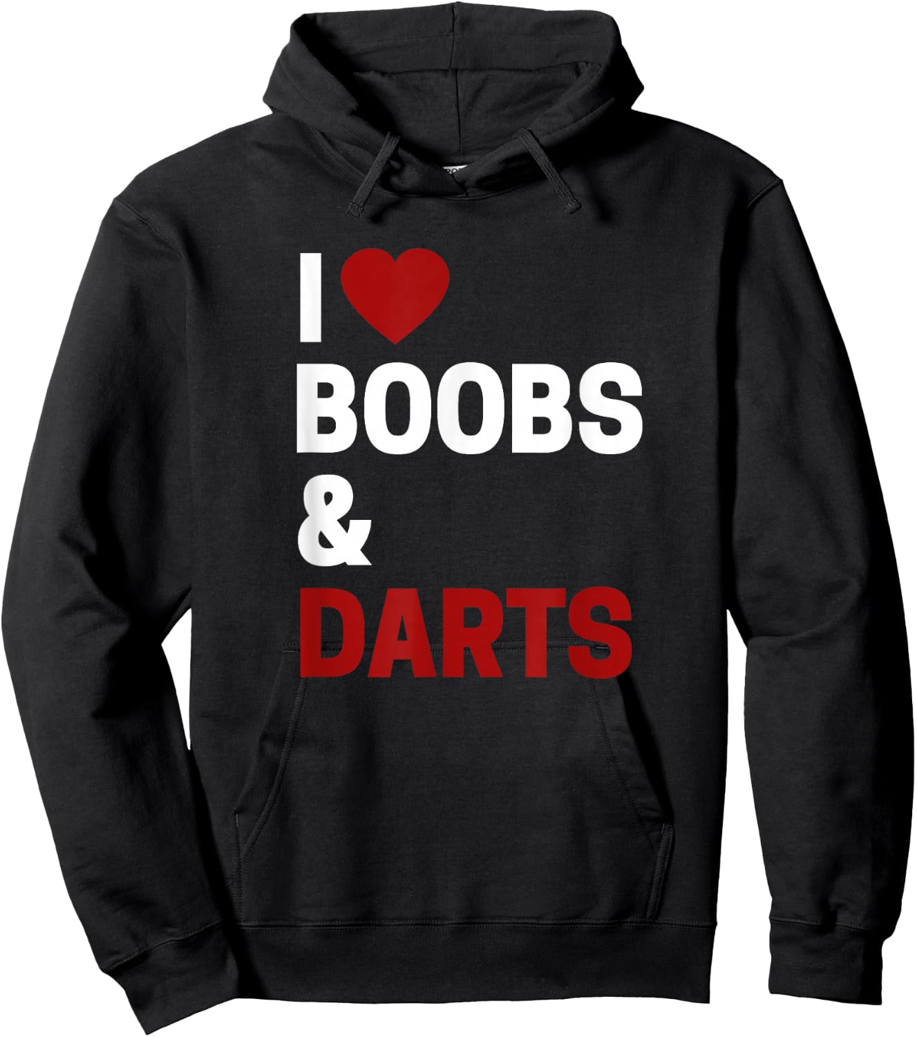 Darts Player Gifts I Love Boobs & Darts Funny Darts Hoodie - Hoodie | Black