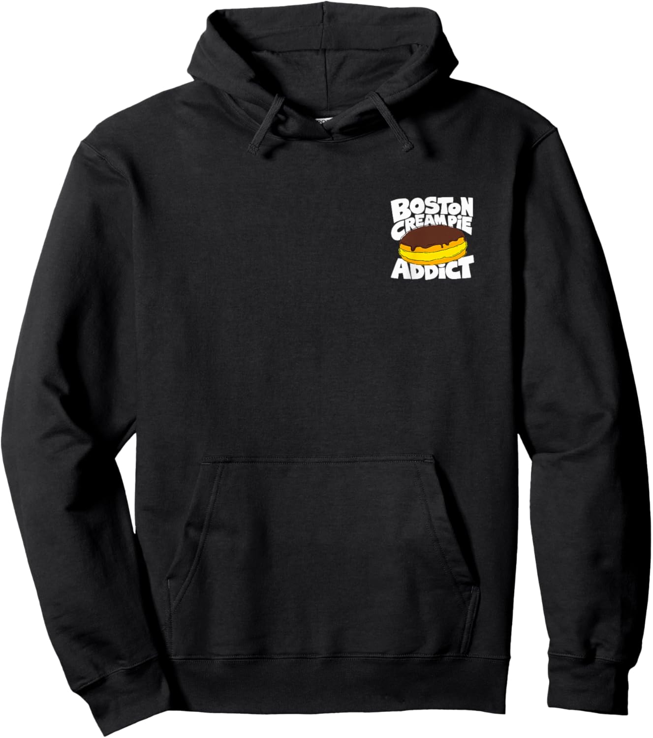 Boston Cream Pie Minimalist Badge Patch Hoodie - Hoodie | Black
