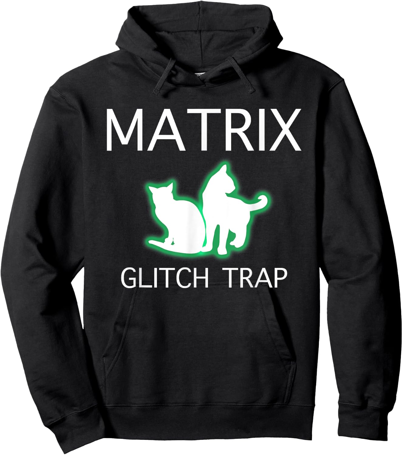 Cat Glitch Trap in Matrix Women Hoodie - Hoodie | Black