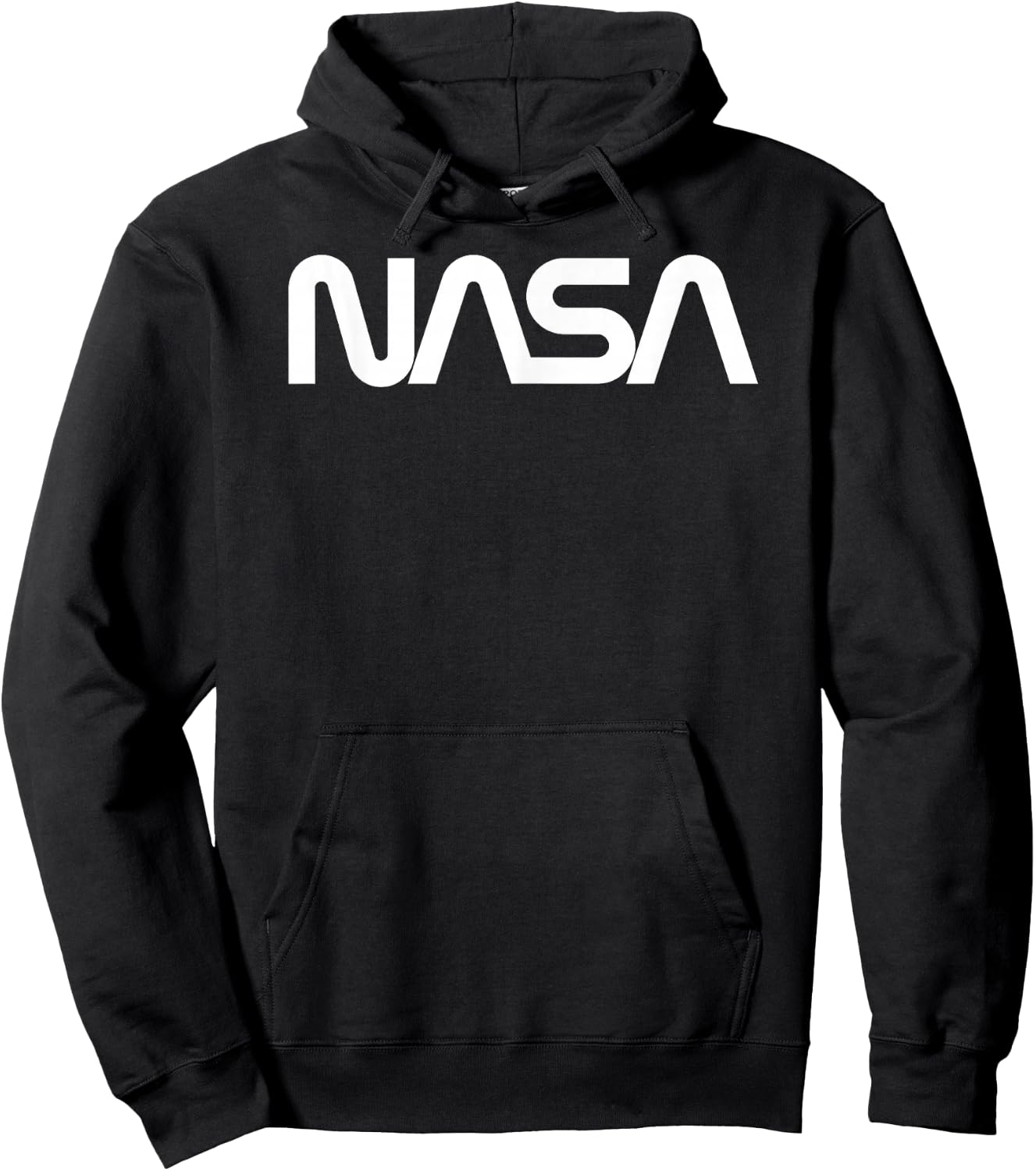 NASA Worm Logo White Vintage Space Exploration Hoodie - Hoodie | Black